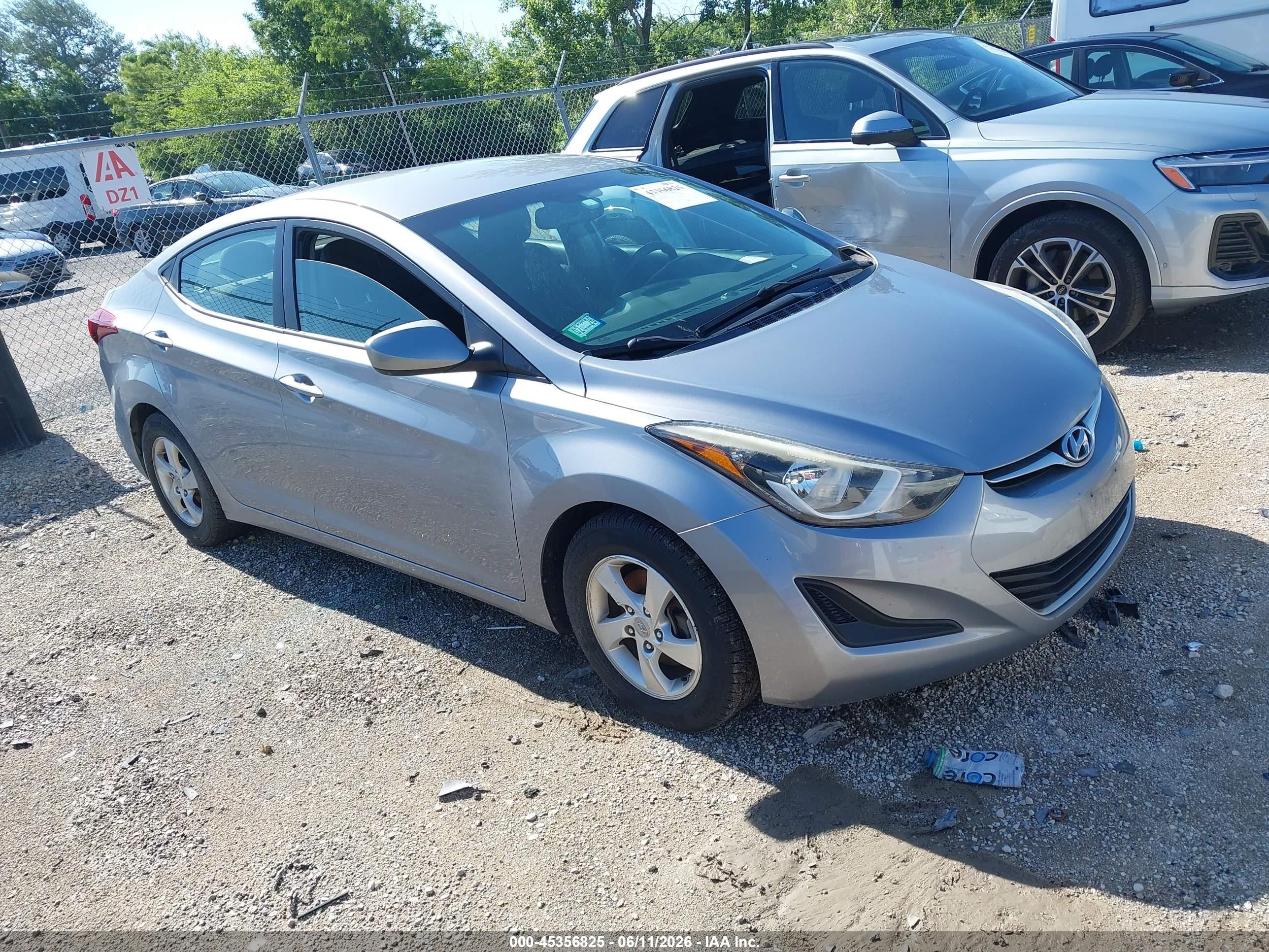 2015 Hyundai Elantra Se Gray vin: 5NPDH4AE6FH617345