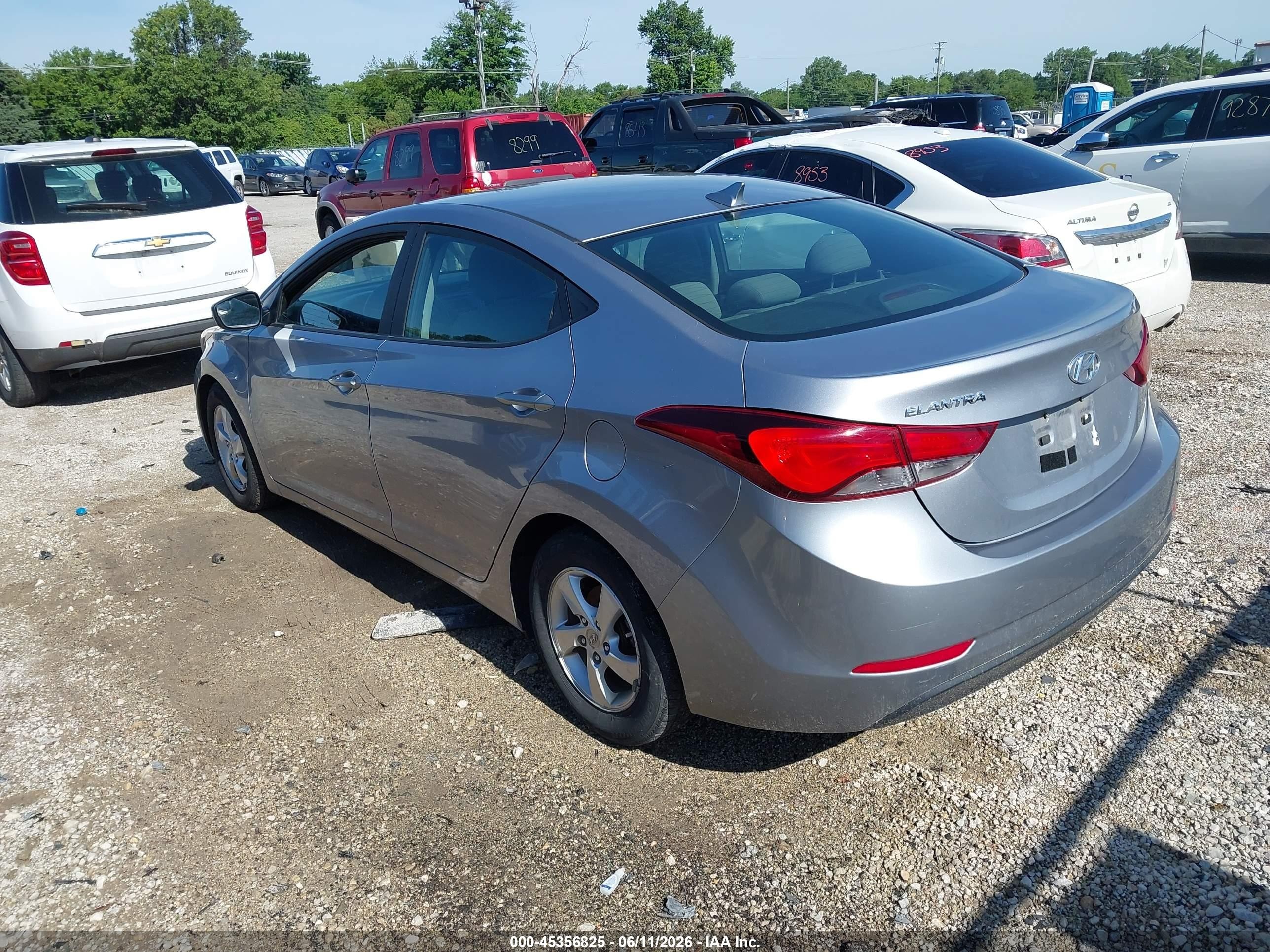 2015 Hyundai Elantra Se Gray vin: 5NPDH4AE6FH617345
