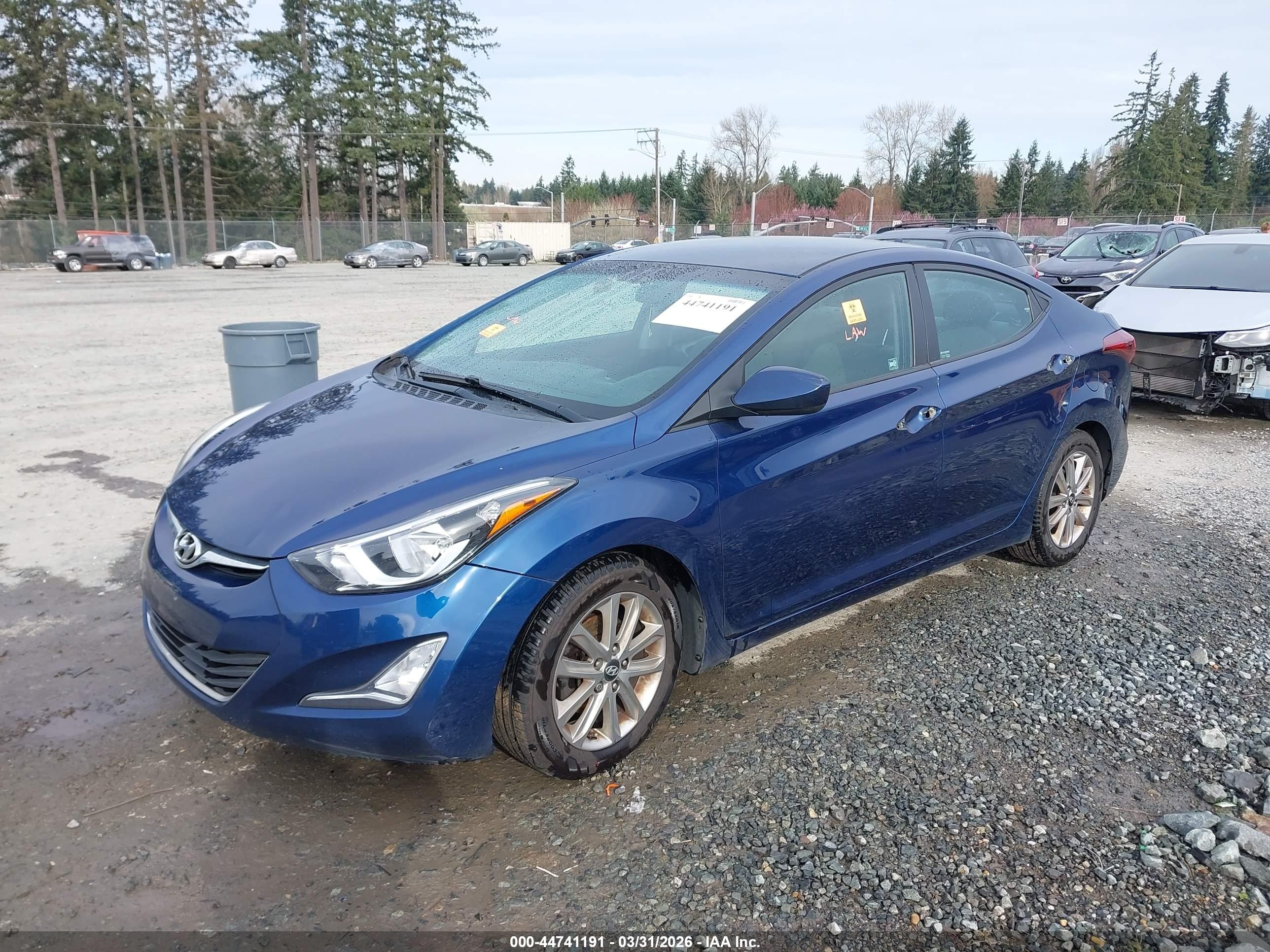 2015 Hyundai Elantra Se Blue vin: 5NPDH4AE6FH618544