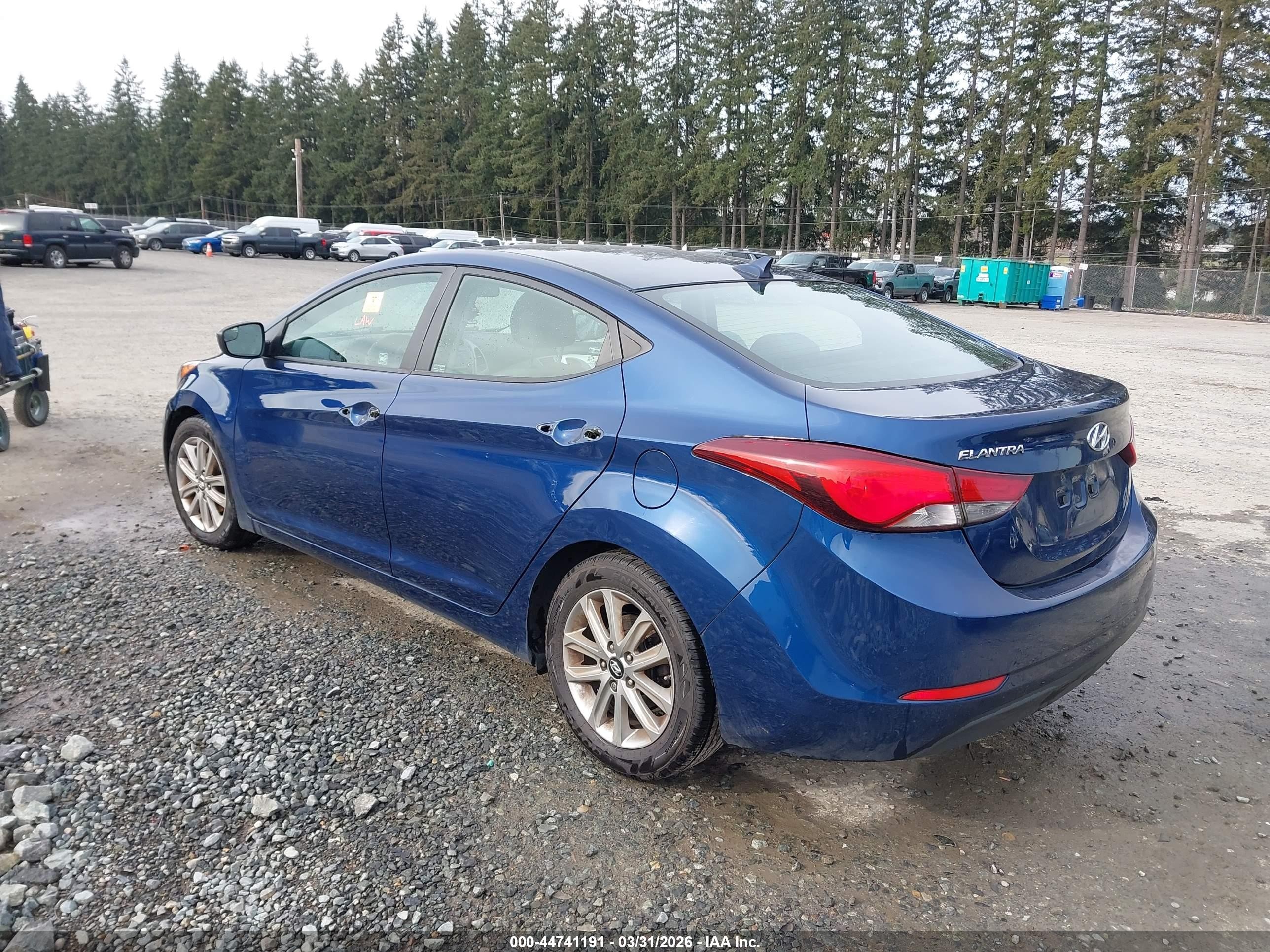 2015 Hyundai Elantra Se Blue vin: 5NPDH4AE6FH618544