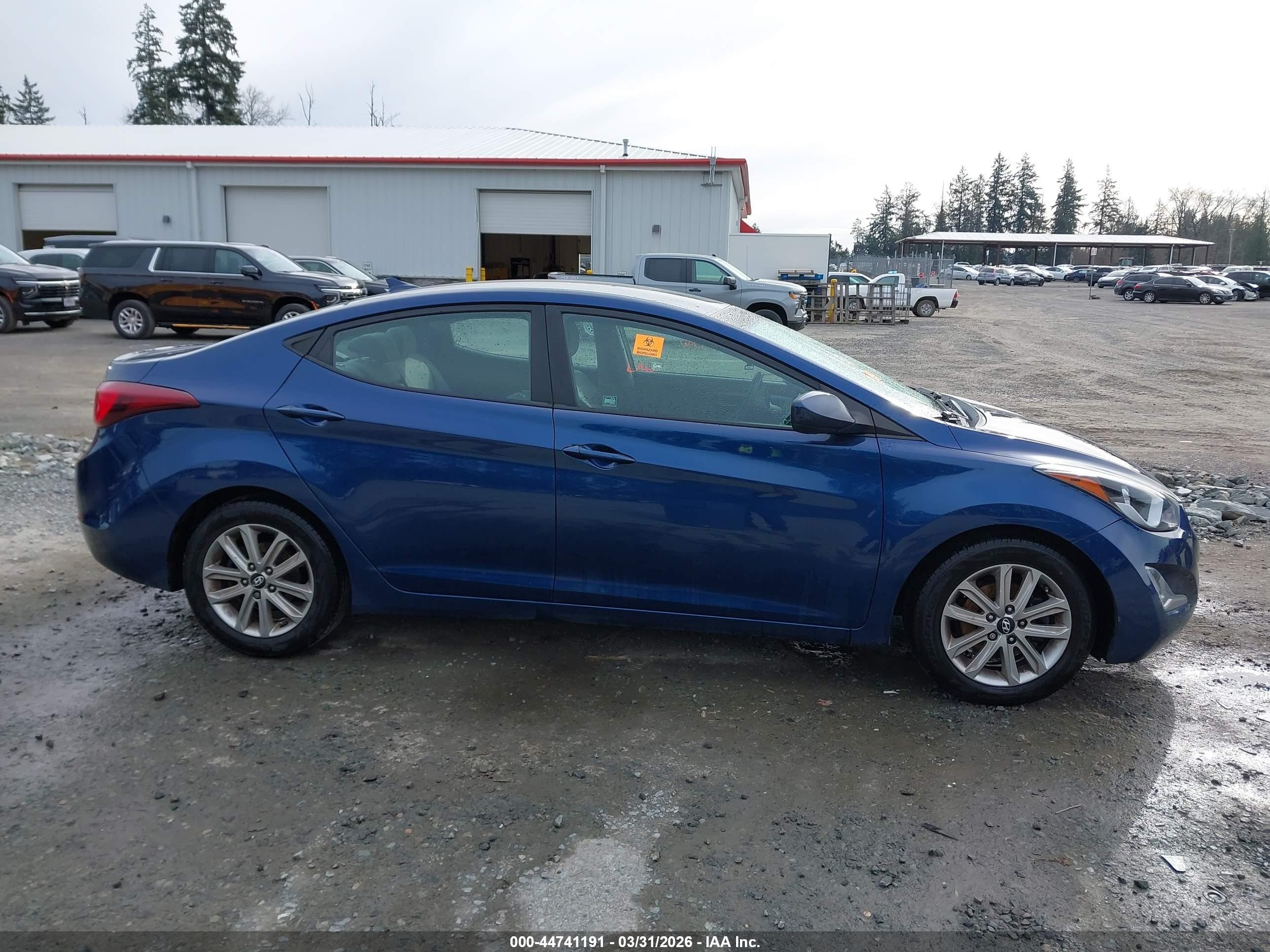 2015 Hyundai Elantra Se Blue vin: 5NPDH4AE6FH618544