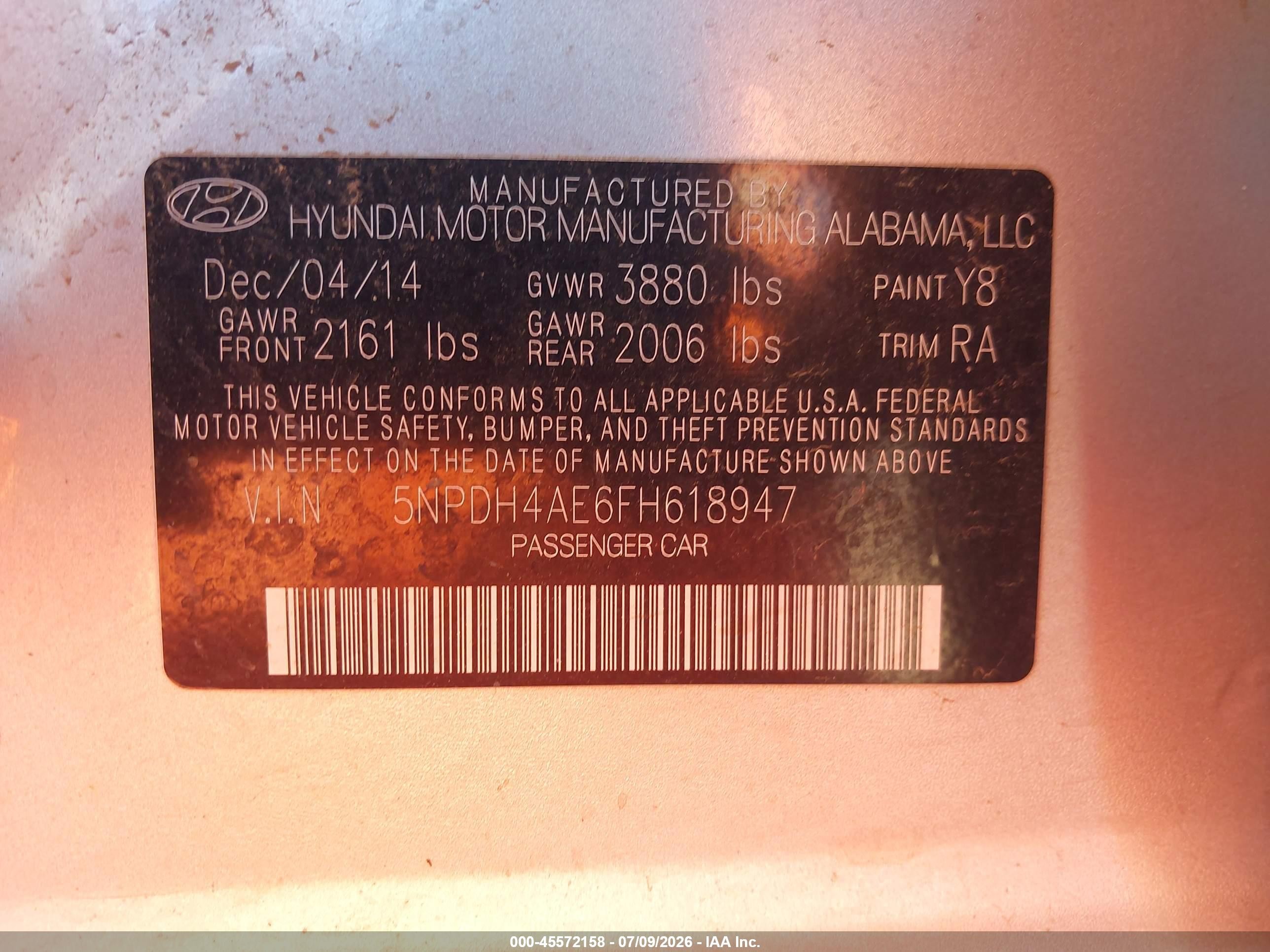2015 Hyundai Elantra Se Серебряный vin: 5NPDH4AE6FH618947