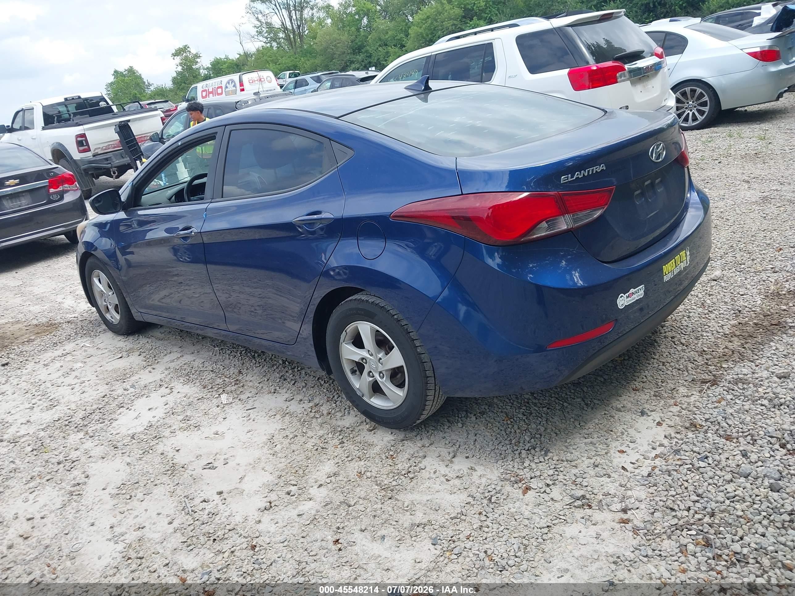 2015 Hyundai Elantra Se Синий vin: 5NPDH4AE6FH623582