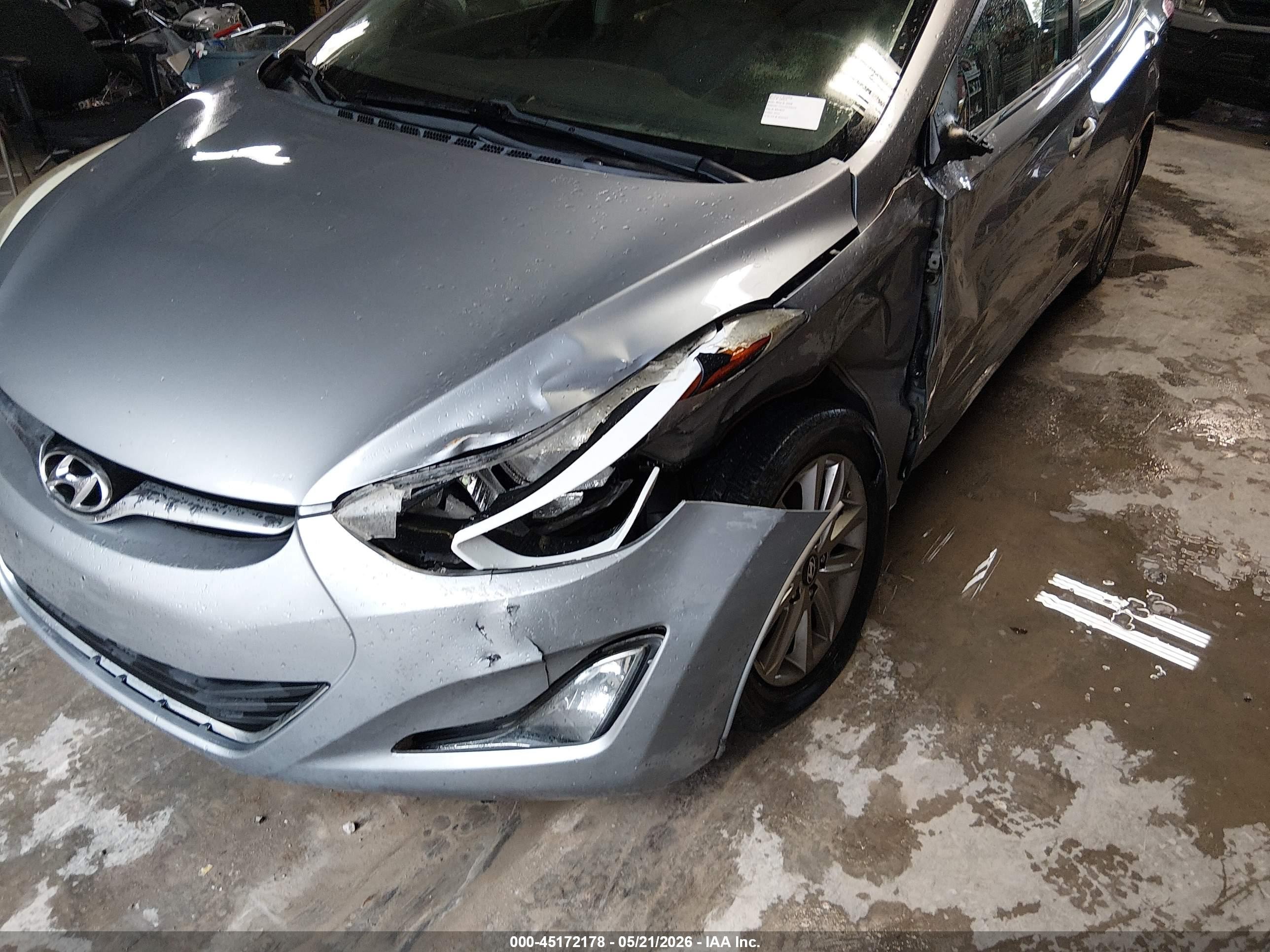 2015 Hyundai Elantra Se Gray vin: 5NPDH4AE6FH631617