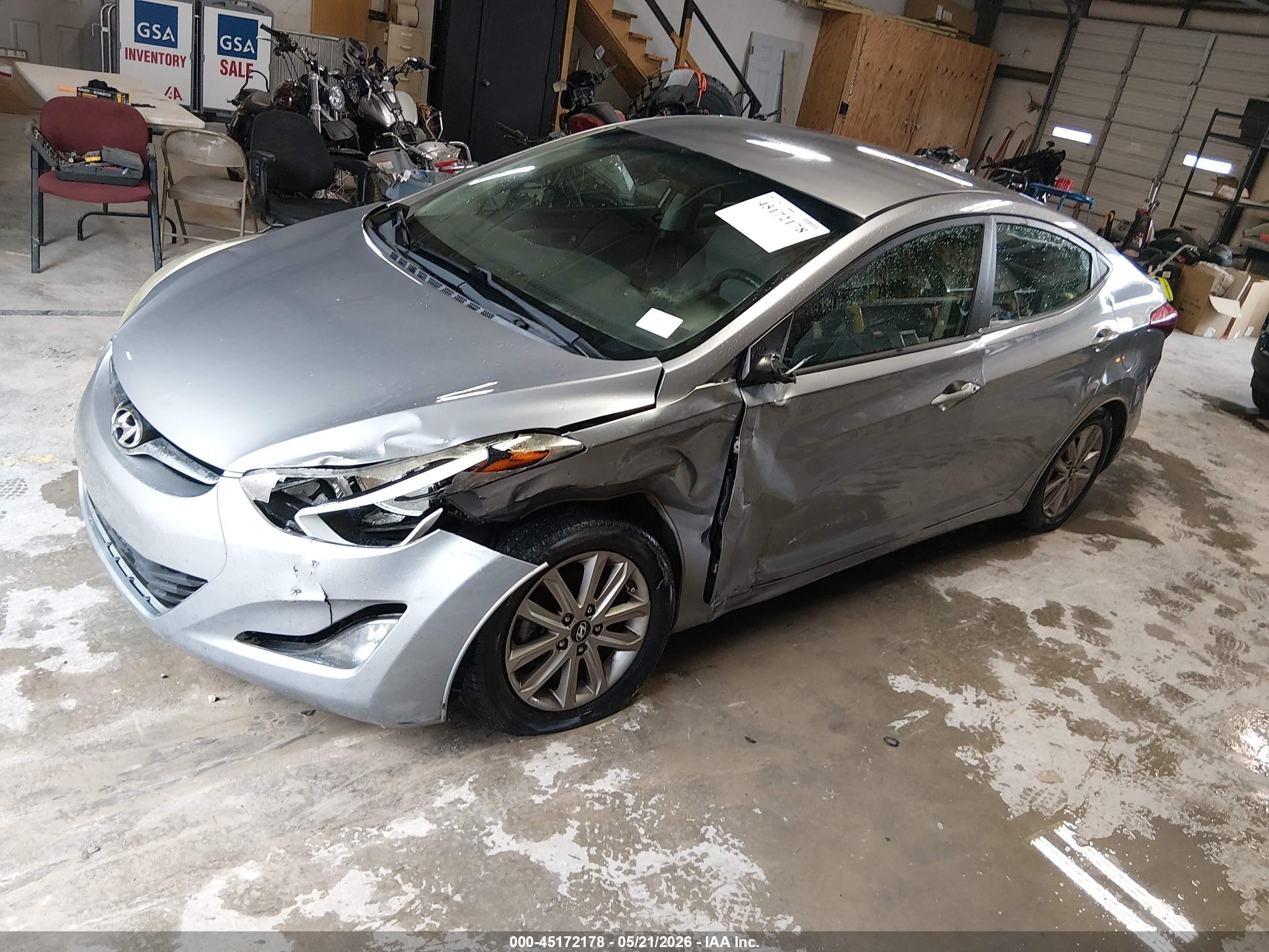 2015 Hyundai Elantra Se Gray vin: 5NPDH4AE6FH631617
