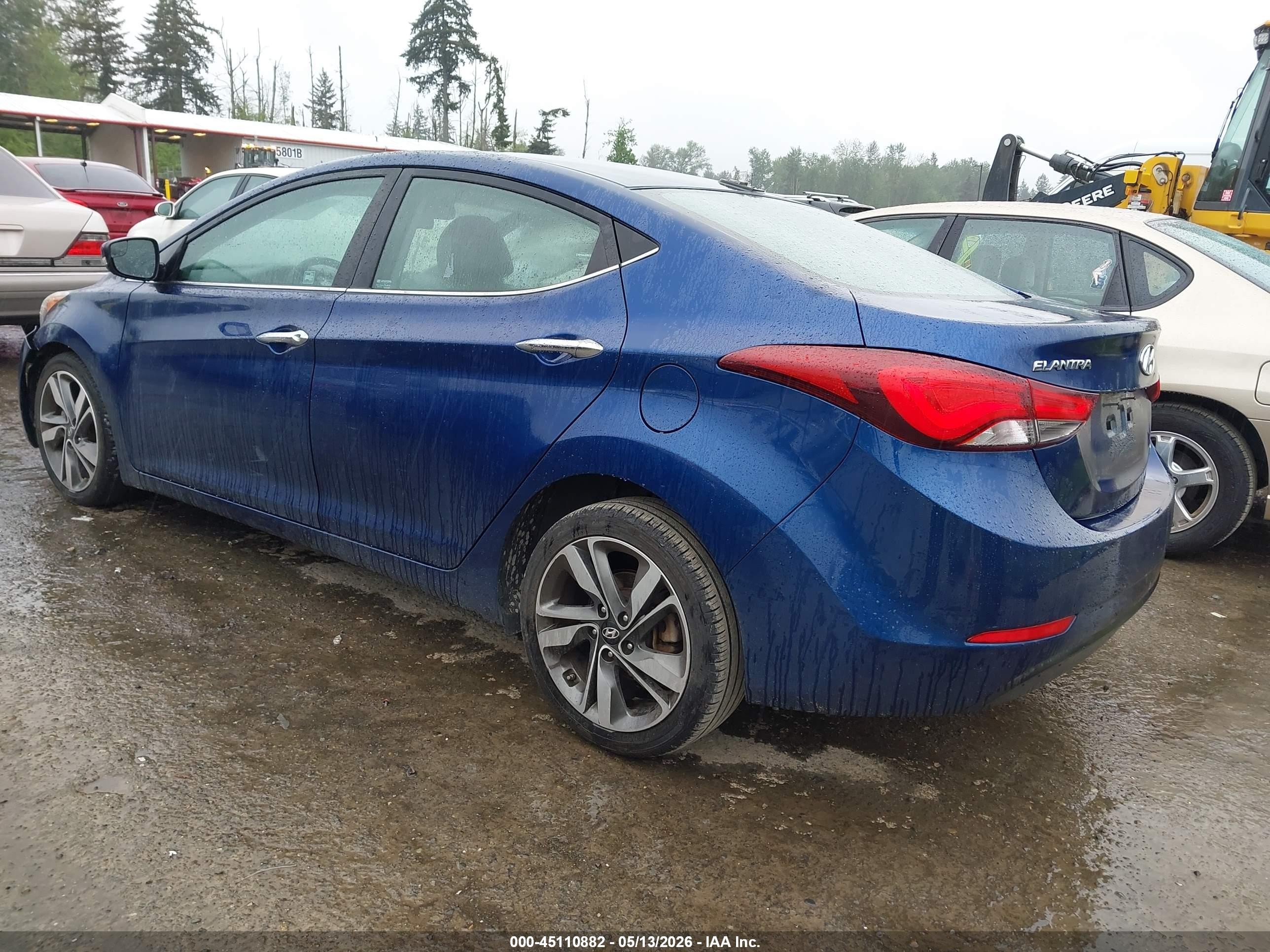 2015 Hyundai Elantra Limited Blue vin: 5NPDH4AE6FH633254