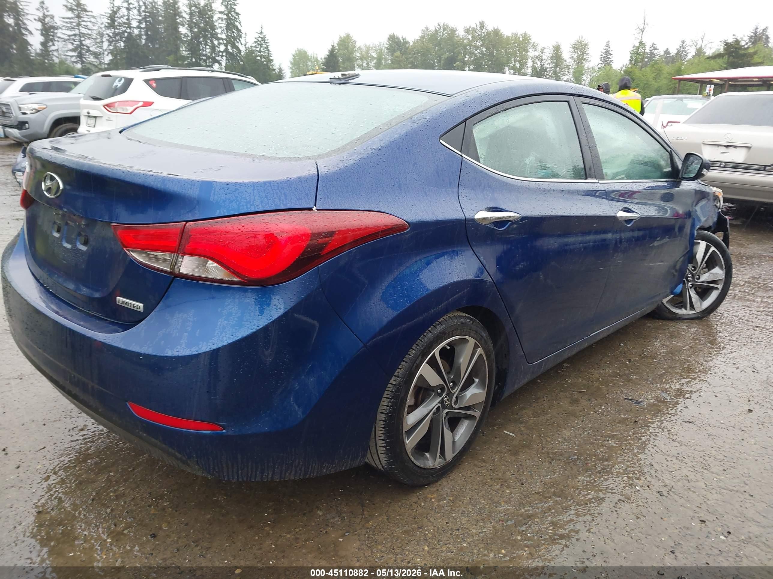 2015 Hyundai Elantra Limited Blue vin: 5NPDH4AE6FH633254