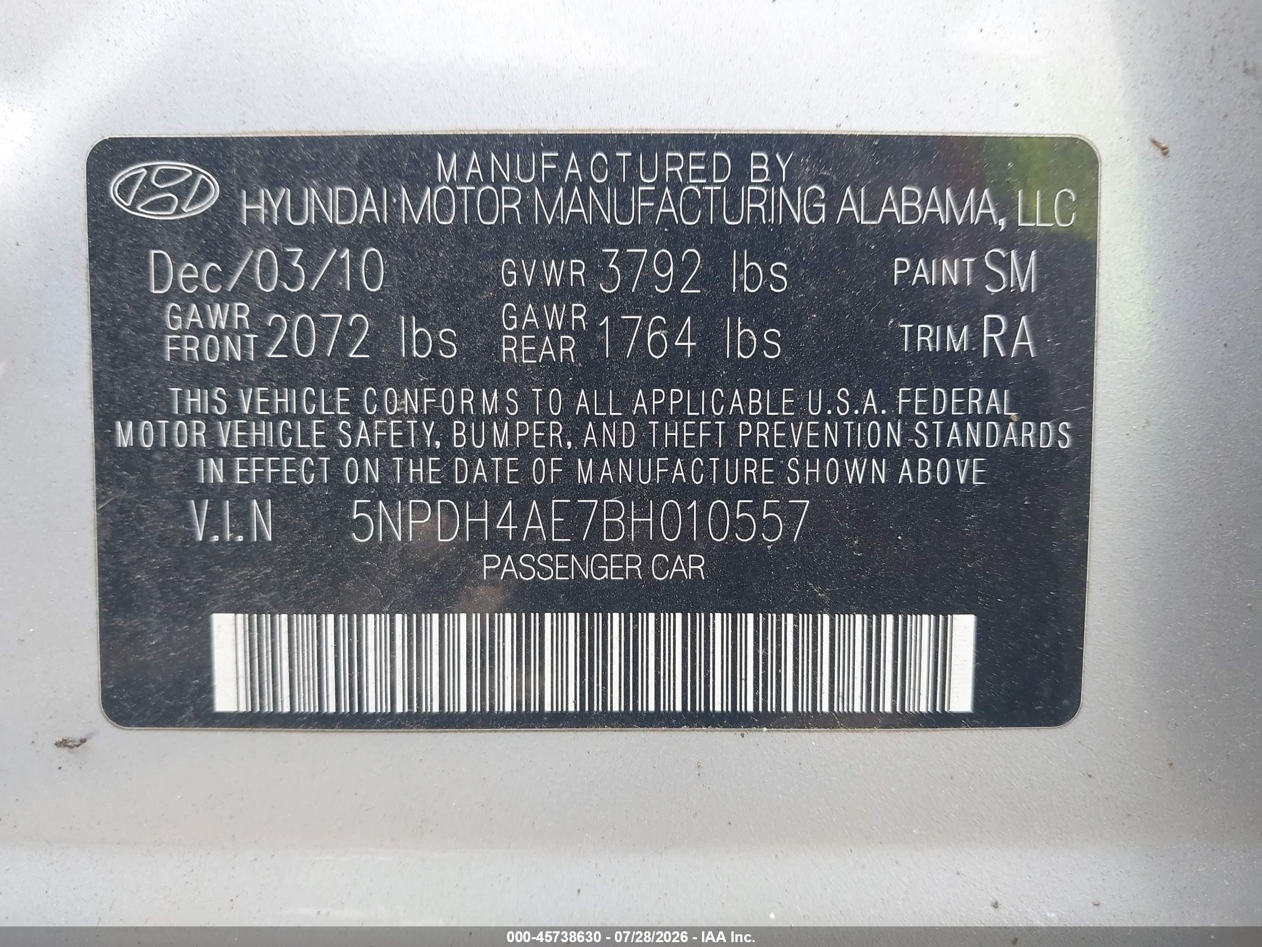 2011 Hyundai Elantra Gls Silver vin: 5NPDH4AE7BH010557