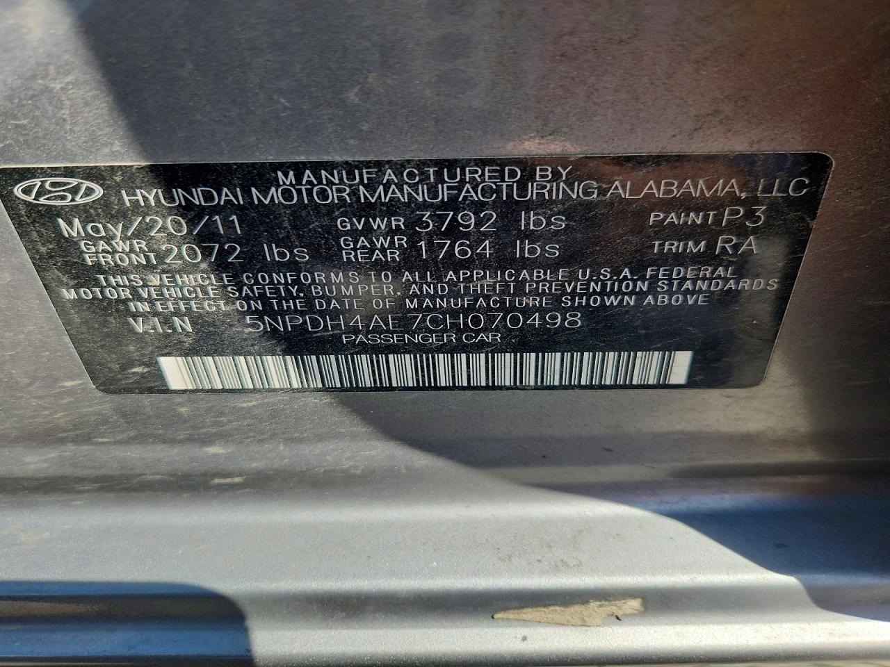 2012 Hyundai Elantra Gls Silver vin: 5NPDH4AE7CH070498