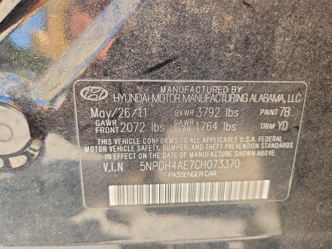 2012 Hyundai Elantra Gls Black vin: 5NPDH4AE7CH073370