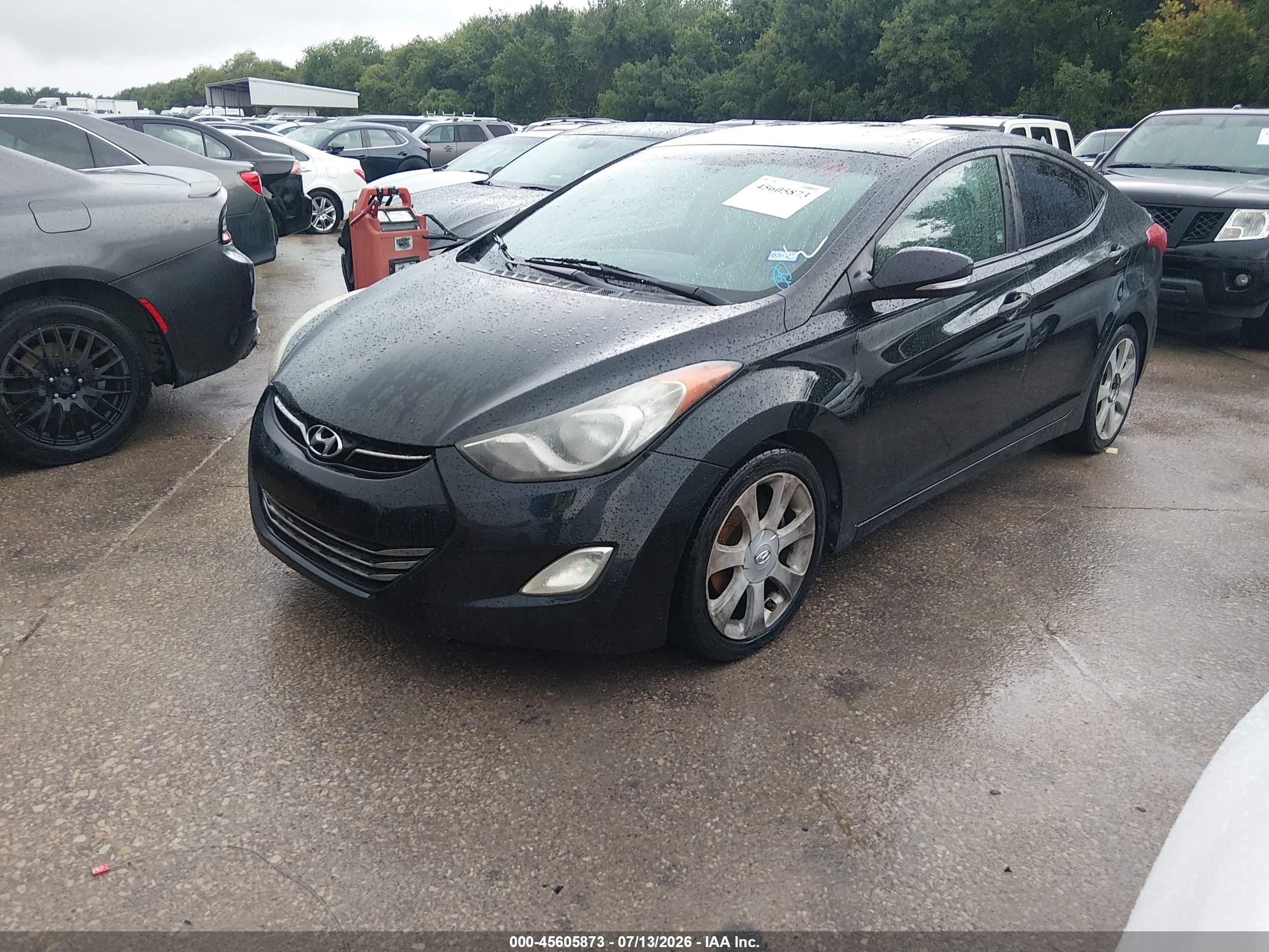 2012 Hyundai Elantra Limited Черный vin: 5NPDH4AE7CH081131