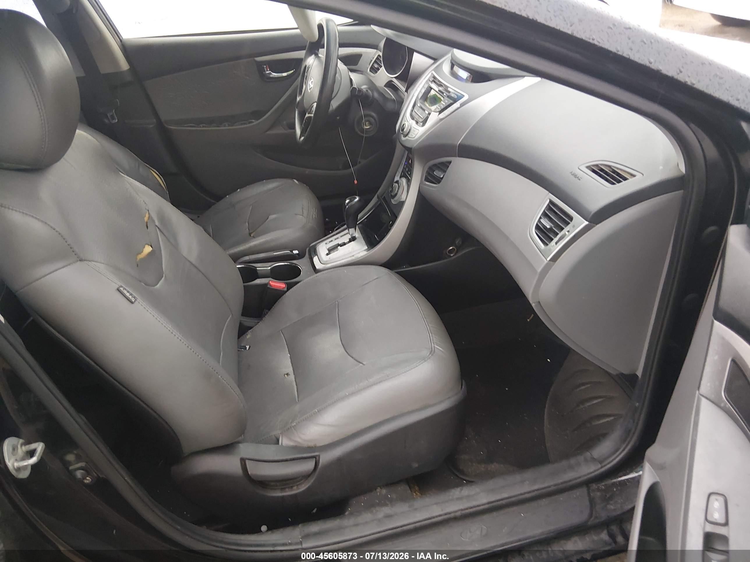 2012 Hyundai Elantra Limited Черный vin: 5NPDH4AE7CH081131