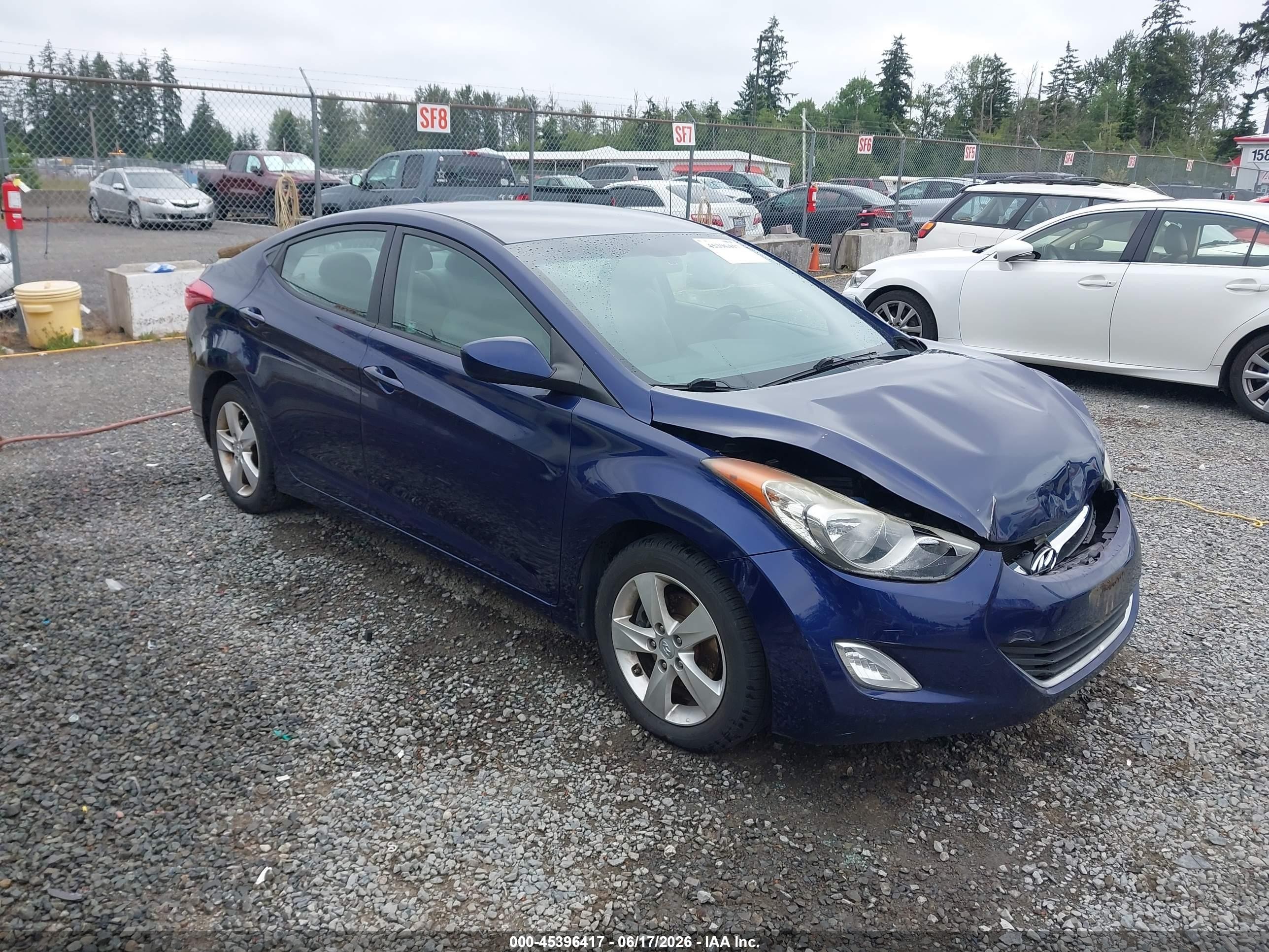2012 Hyundai Elantra Gls Blue vin: 5NPDH4AE7CH086488