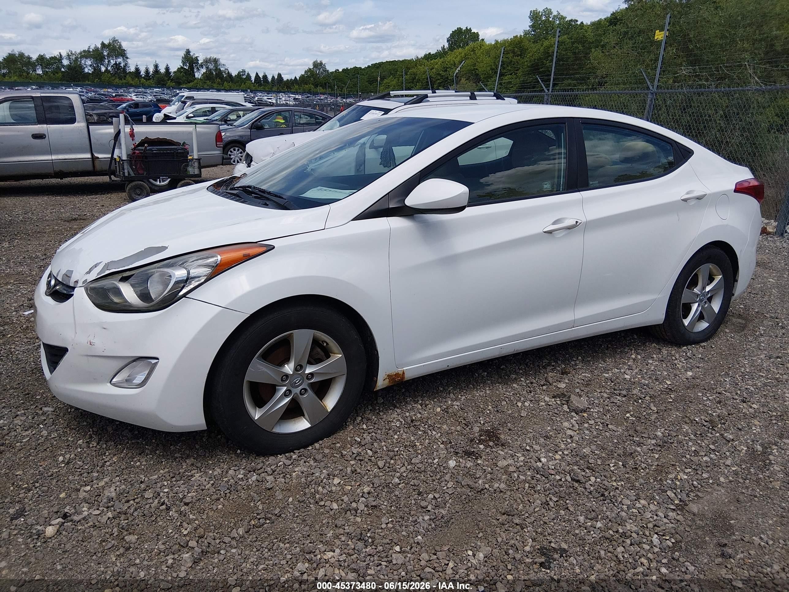 2012 Hyundai Elantra Gls White vin: 5NPDH4AE7CH101944