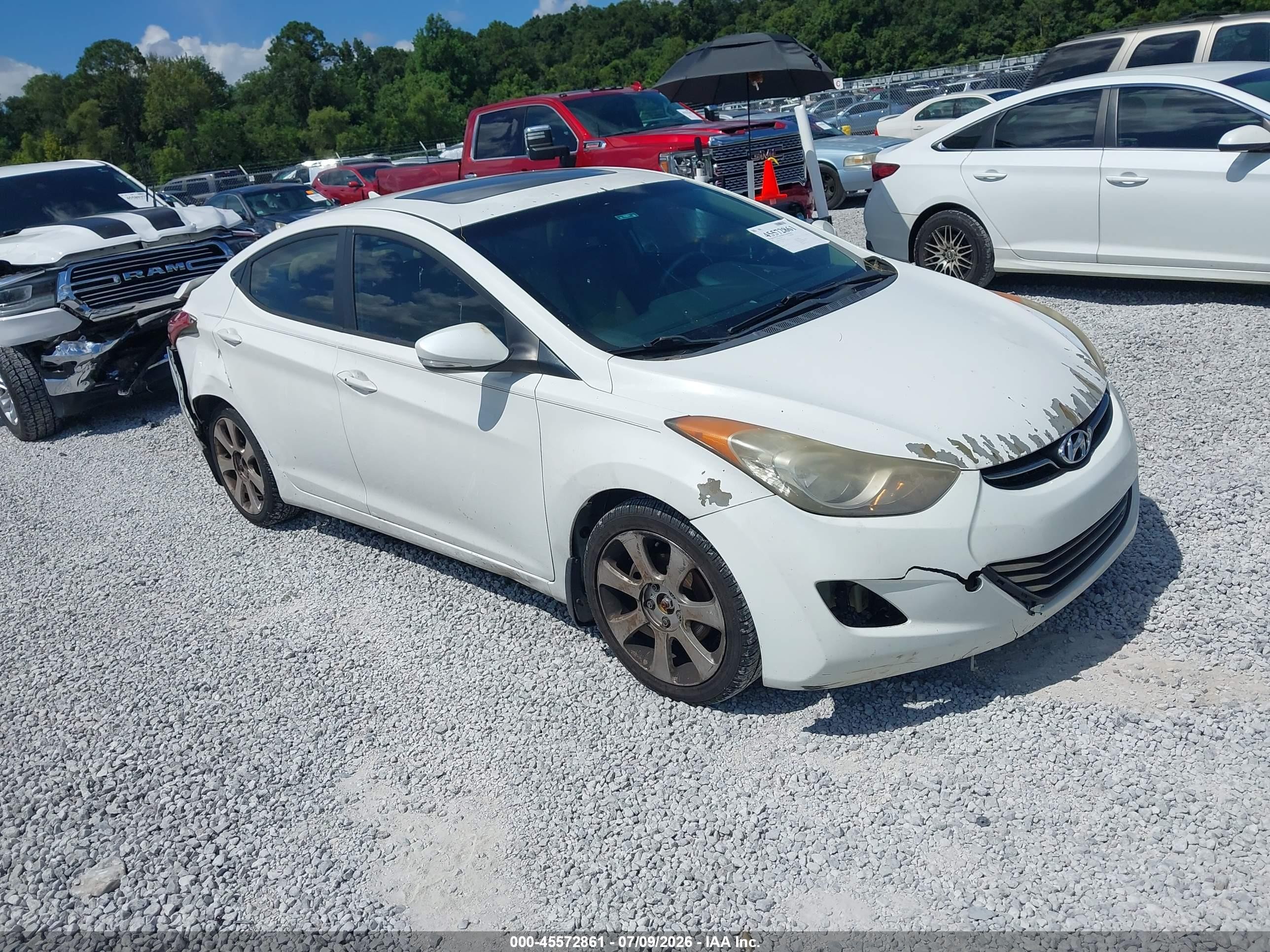 2012 Hyundai Elantra Limited White vin: 5NPDH4AE7CH127363