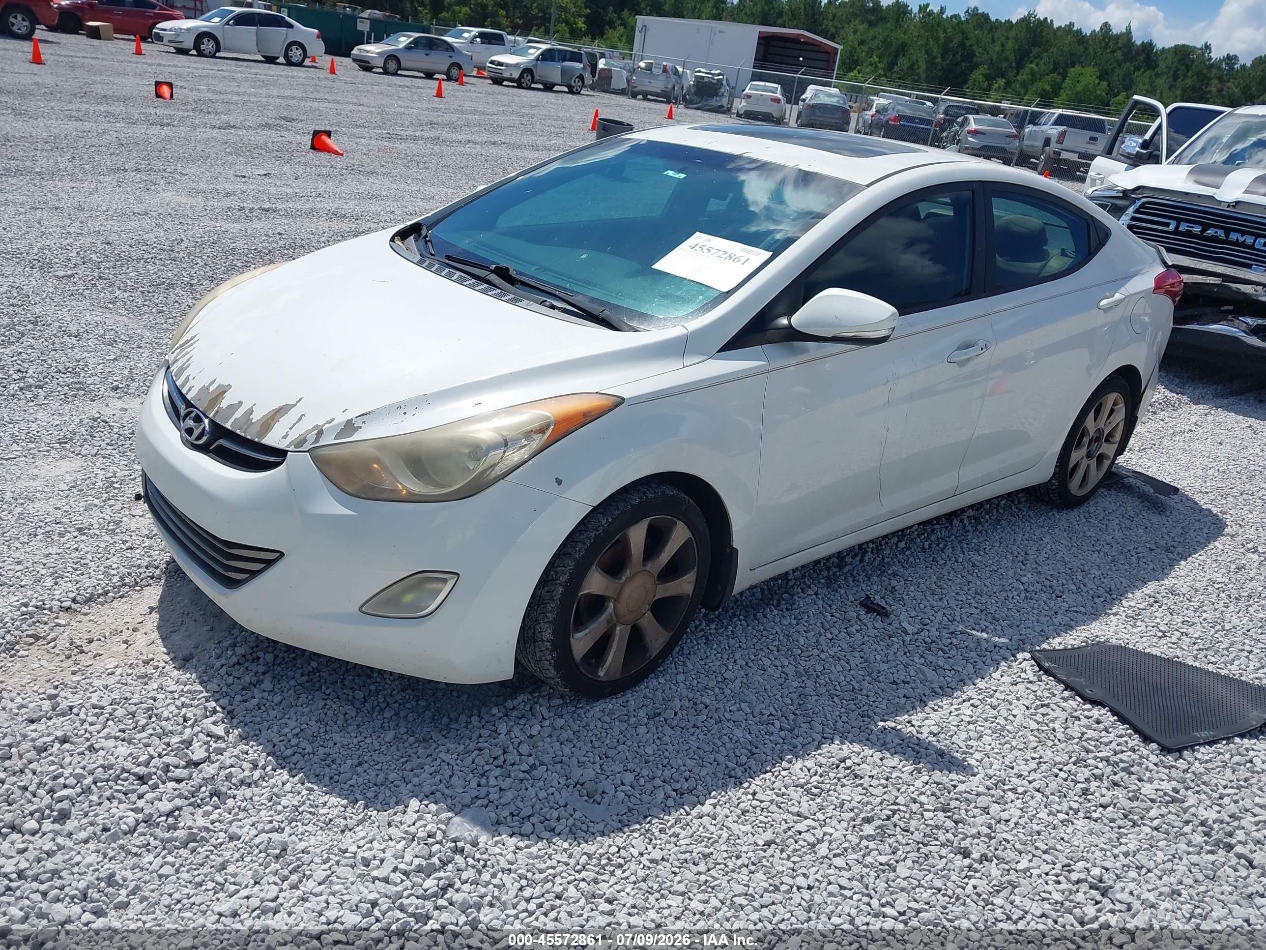 2012 Hyundai Elantra Limited White vin: 5NPDH4AE7CH127363