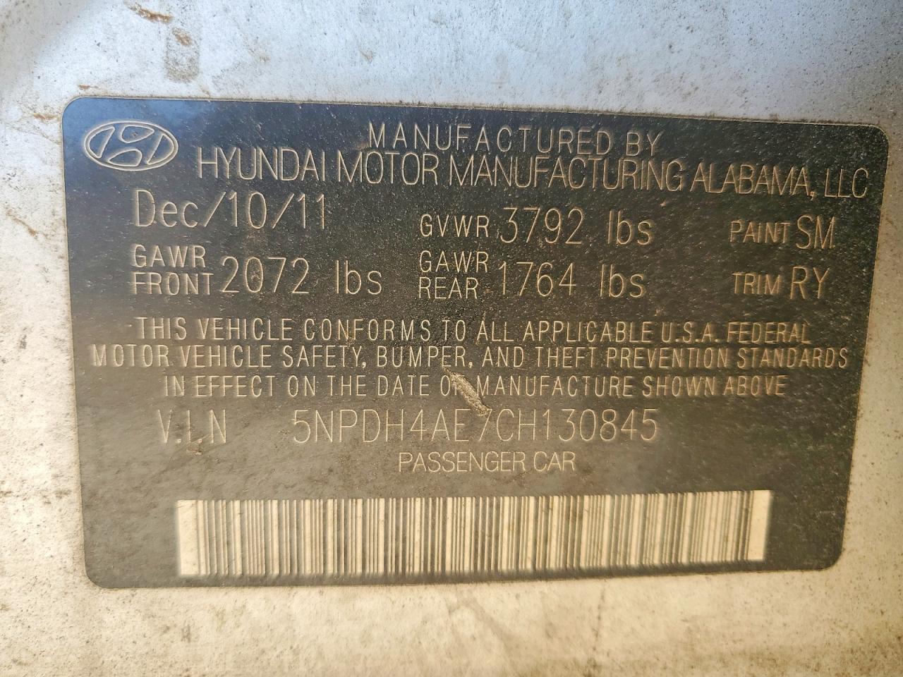 2012 Hyundai Elantra Limited Серебряный vin: 5NPDH4AE7CH130845