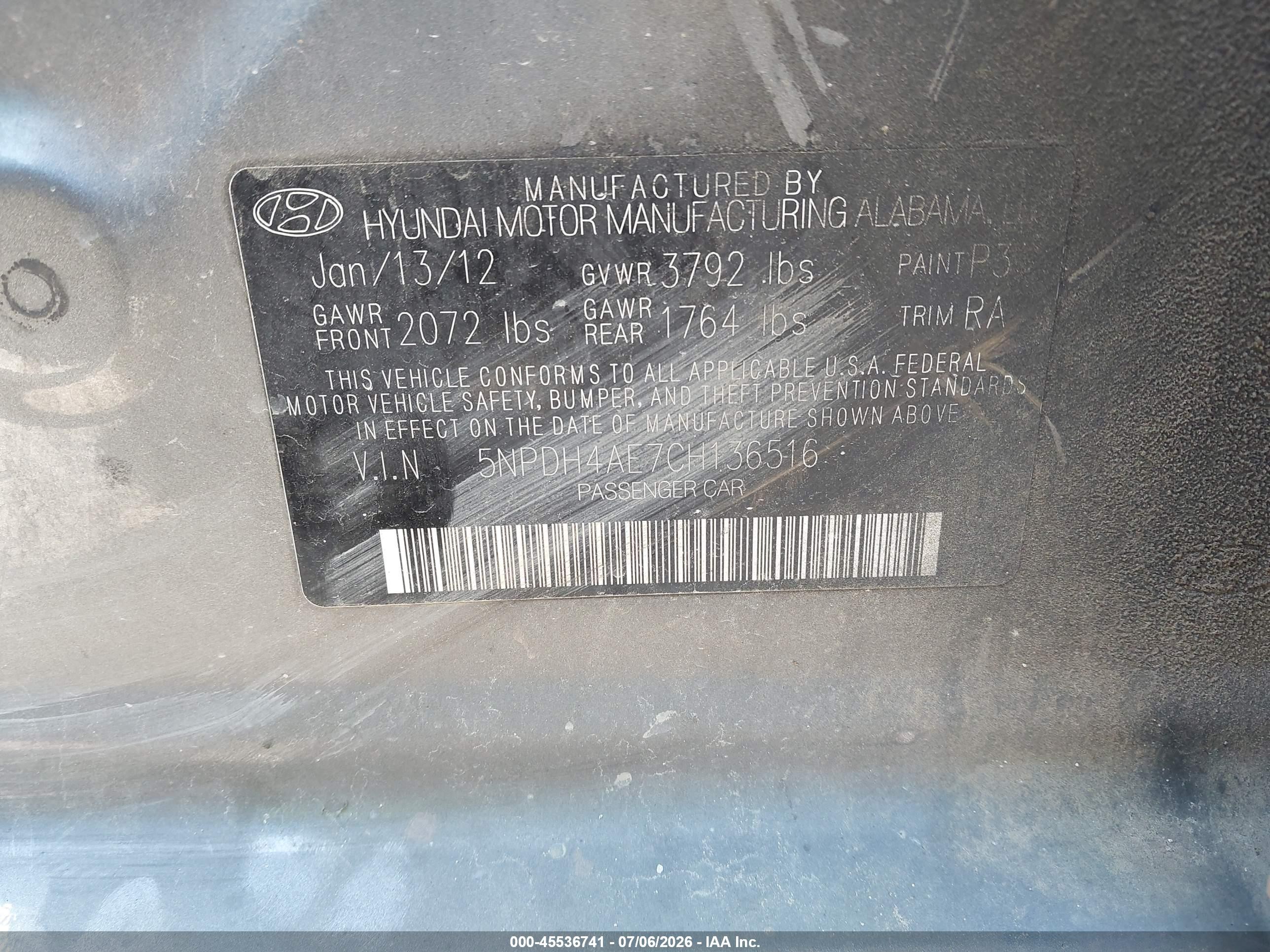 2012 Hyundai Elantra Gls Gray vin: 5NPDH4AE7CH136516