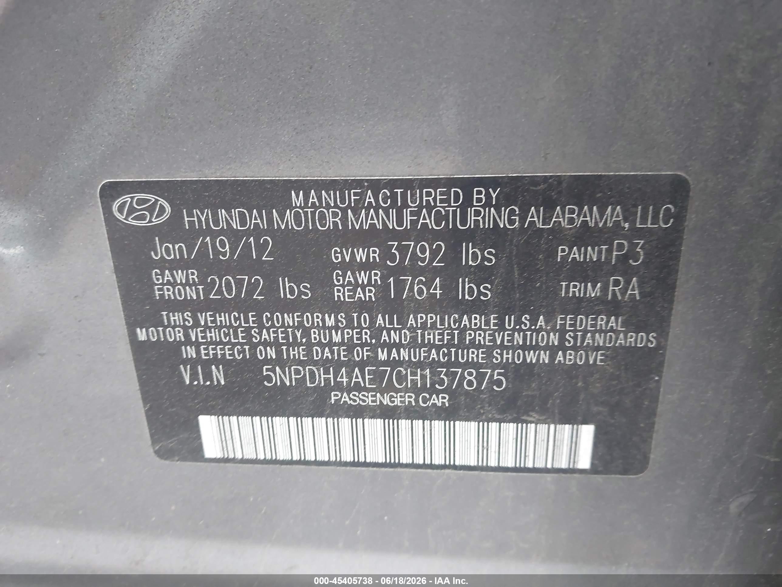 2012 Hyundai Elantra Gls Gray vin: 5NPDH4AE7CH137875