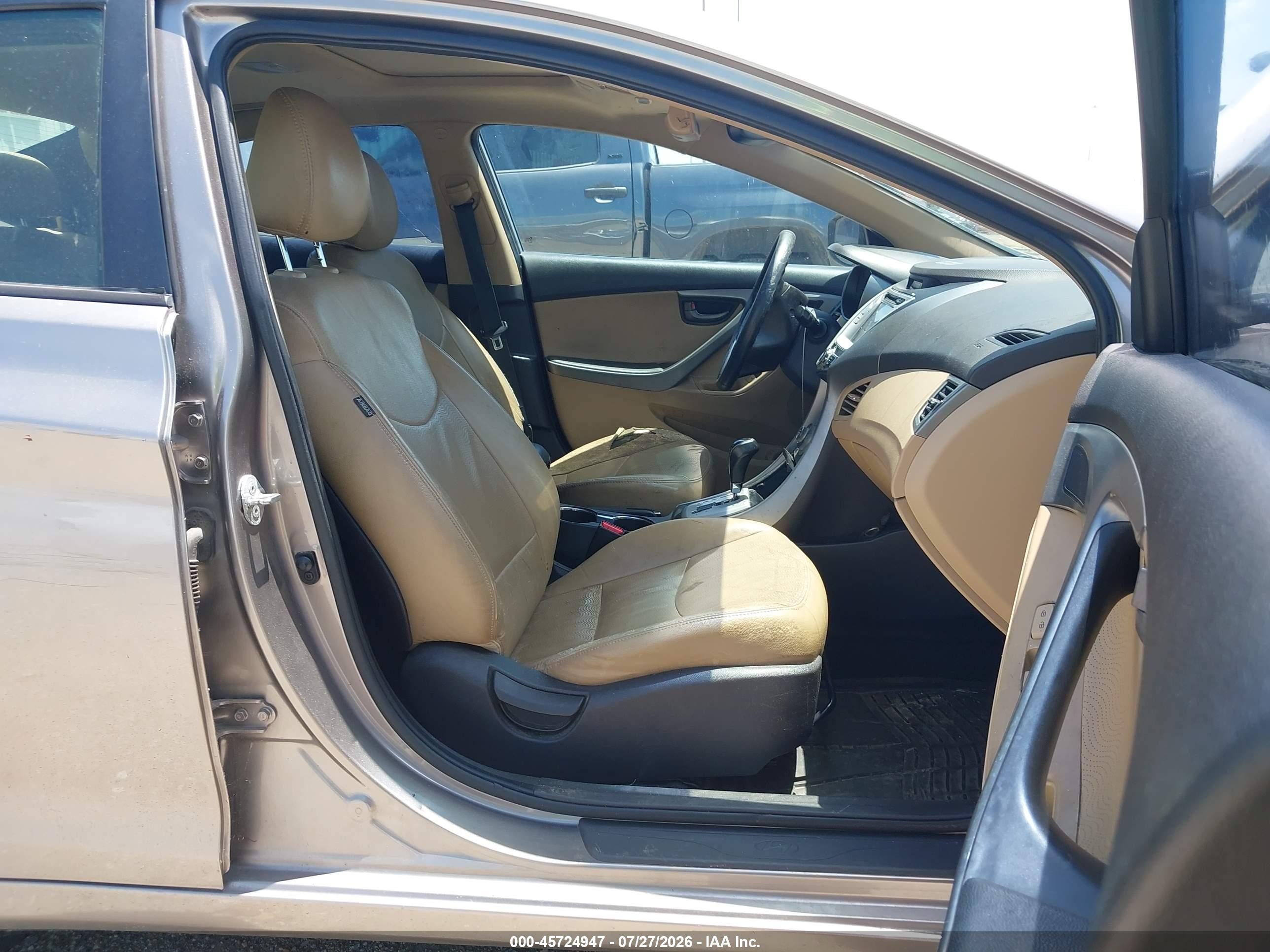 2012 Hyundai Elantra Limited Champagne vin: 5NPDH4AE7CH146396