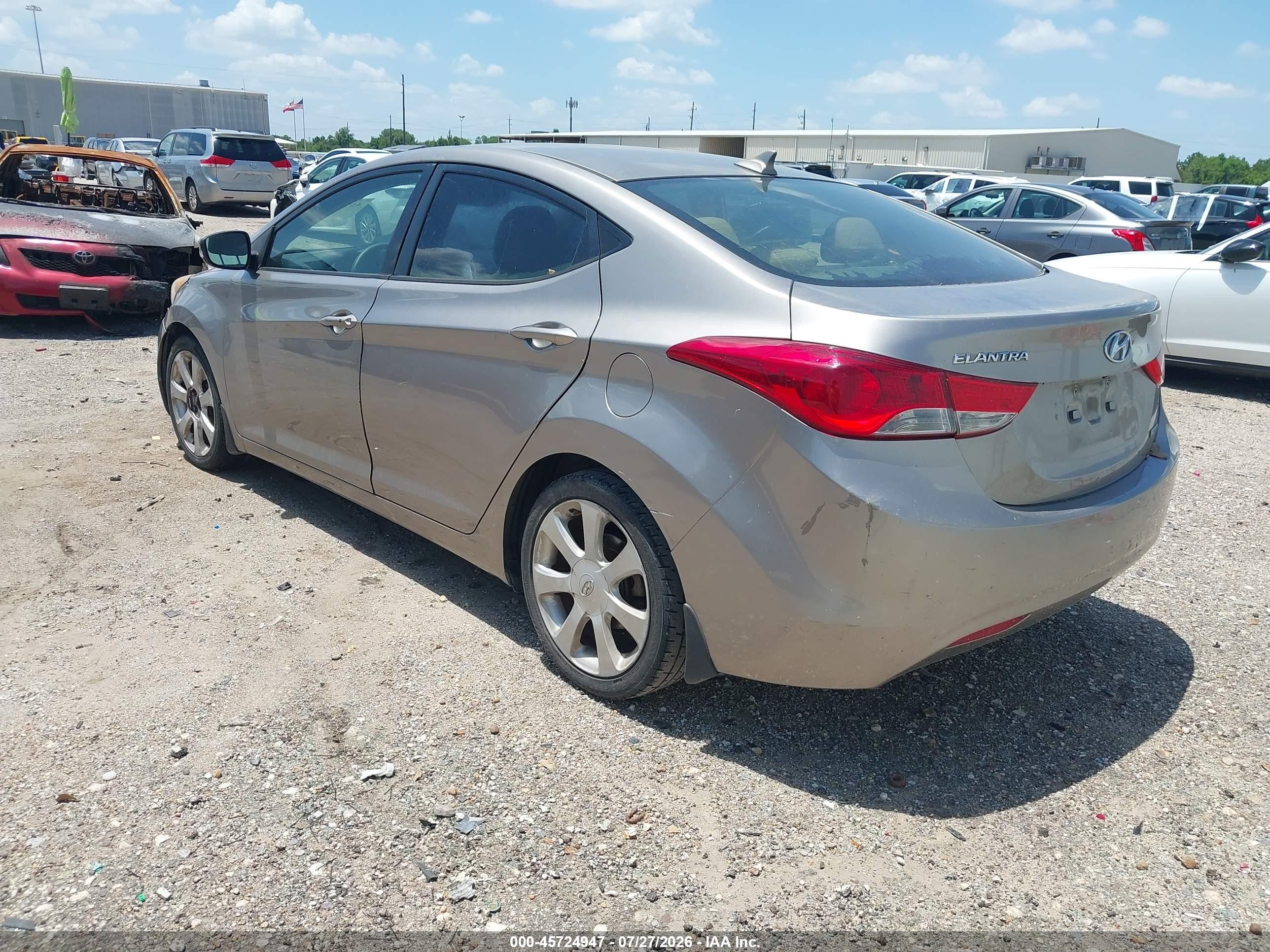 2012 Hyundai Elantra Limited Champagne vin: 5NPDH4AE7CH146396