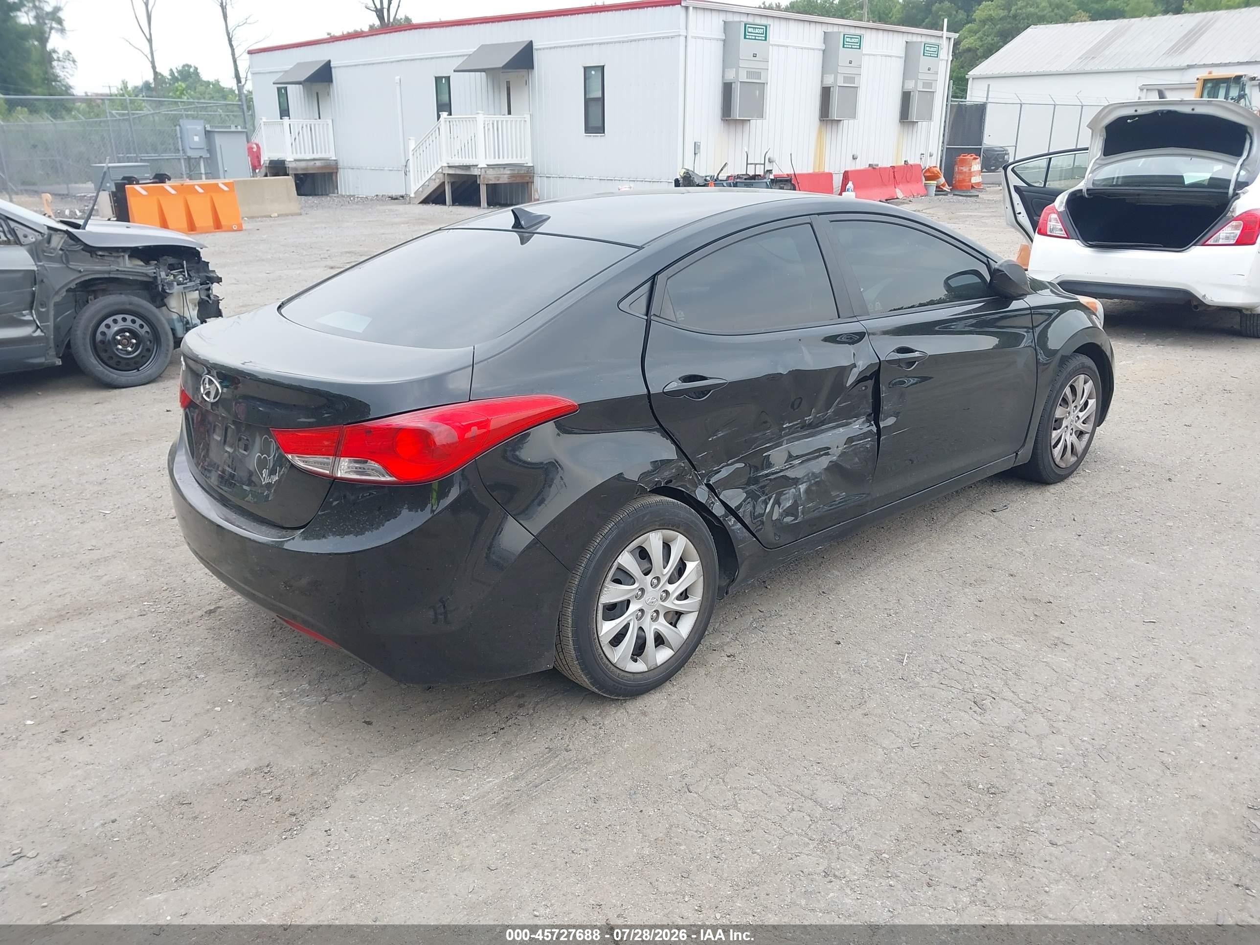 2012 Hyundai Elantra Gls Black vin: 5NPDH4AE7CH148049