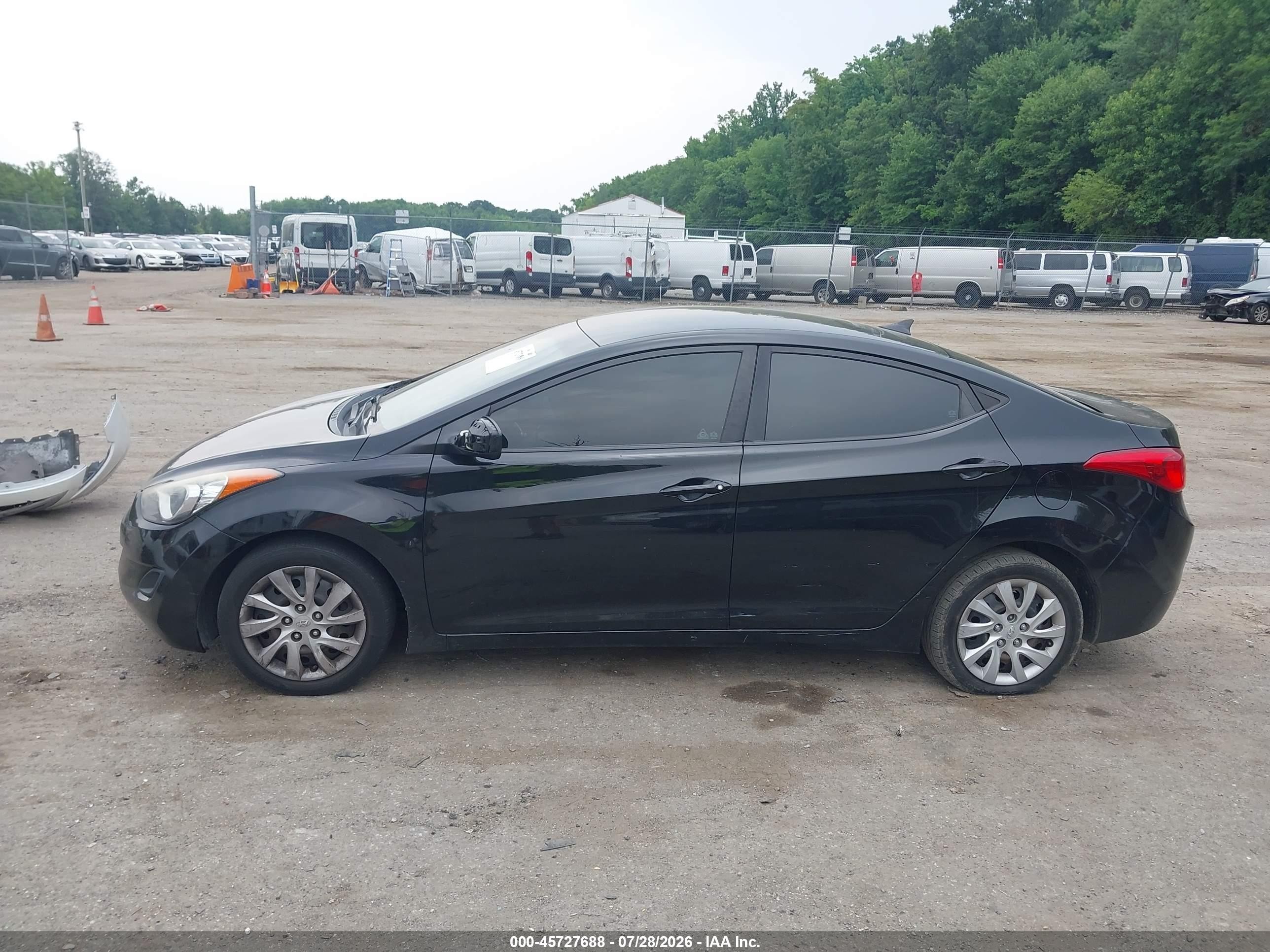2012 Hyundai Elantra Gls Black vin: 5NPDH4AE7CH148049