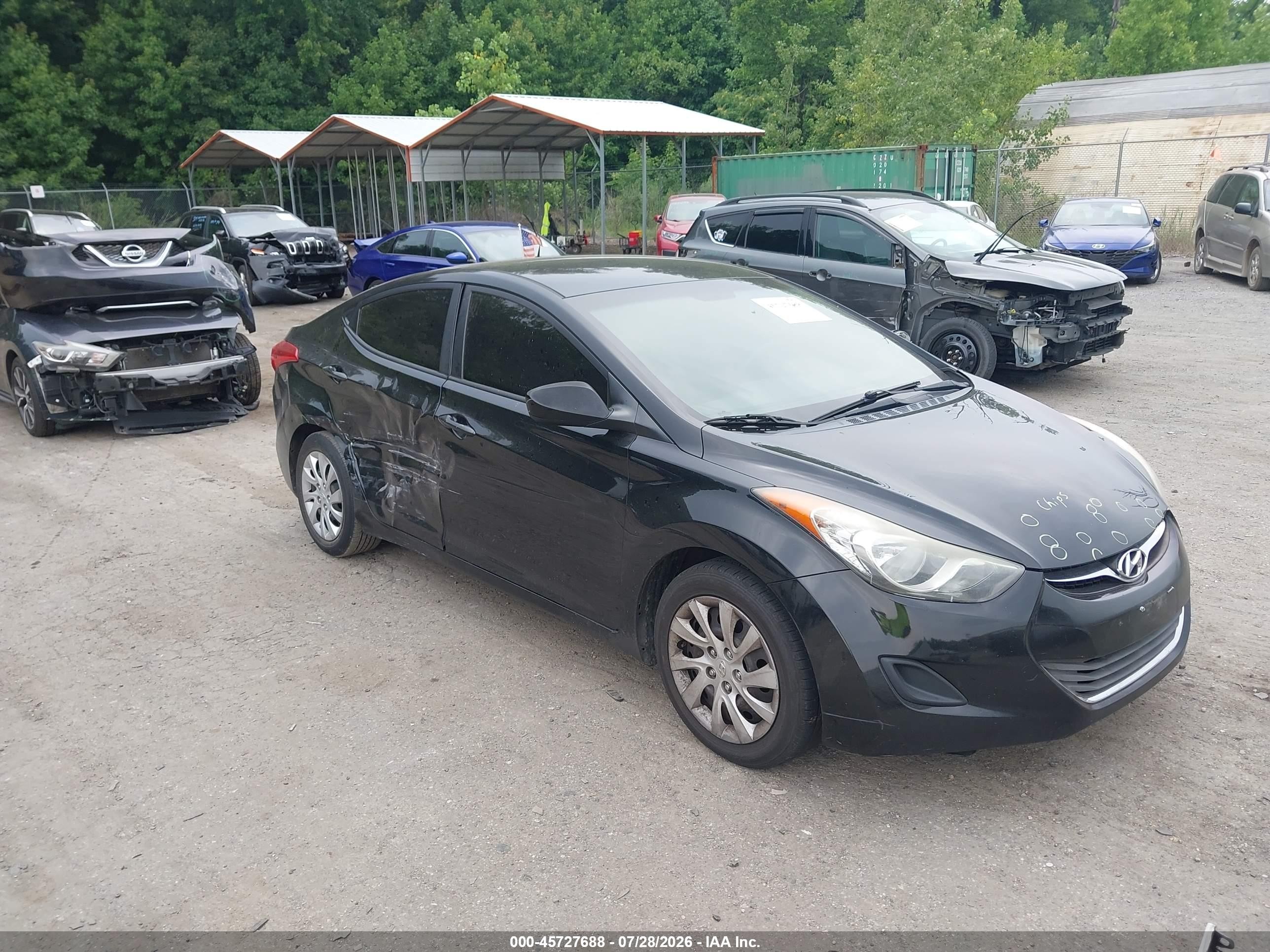 2012 Hyundai Elantra Gls Black vin: 5NPDH4AE7CH148049