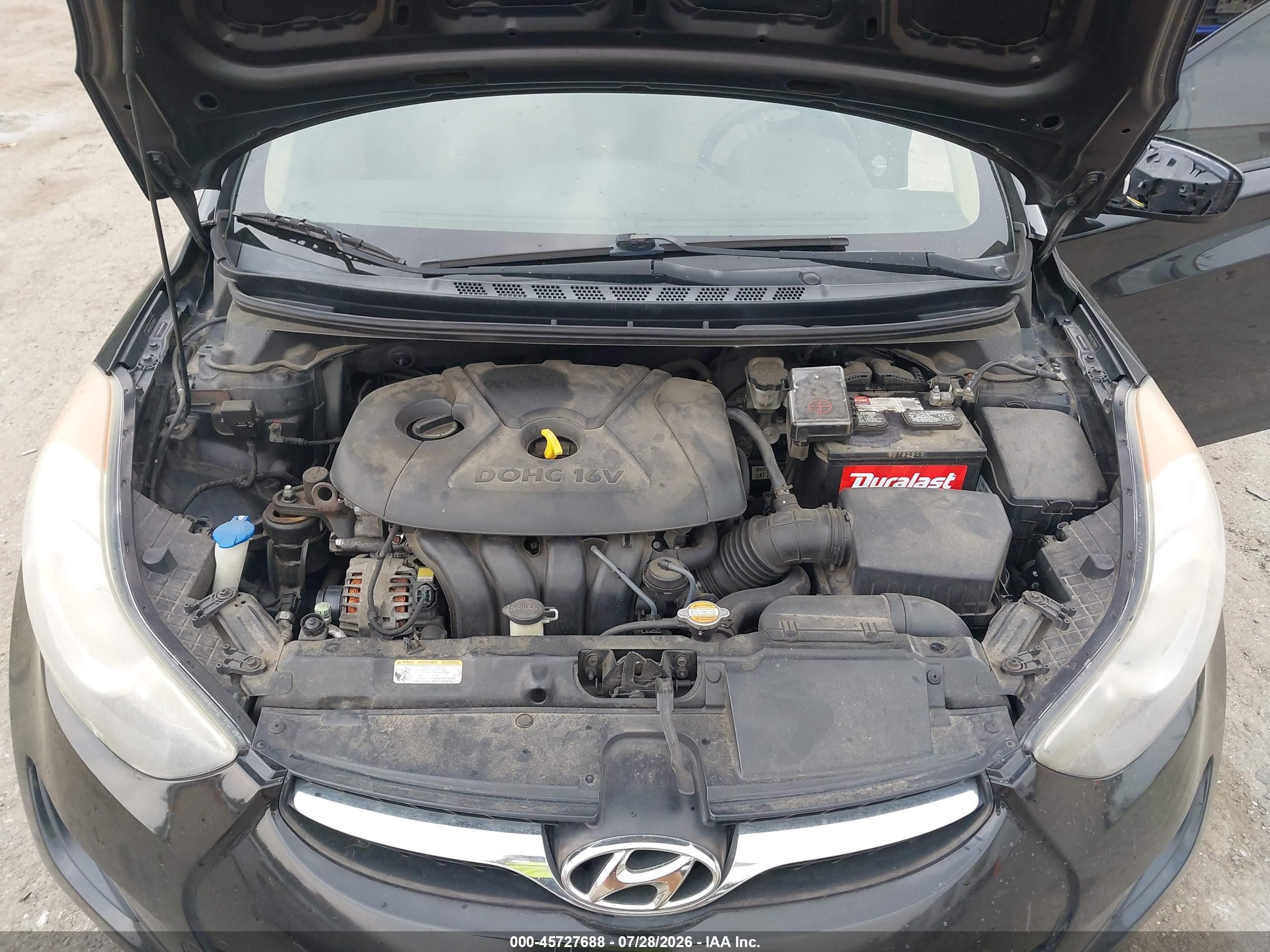 2012 Hyundai Elantra Gls Black vin: 5NPDH4AE7CH148049
