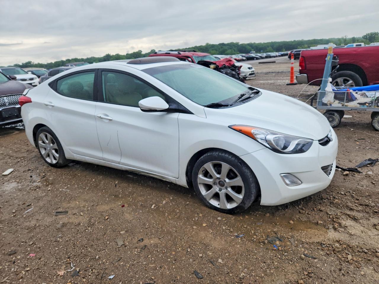 2012 Hyundai Elantra Limited White vin: 5NPDH4AE7CH149606