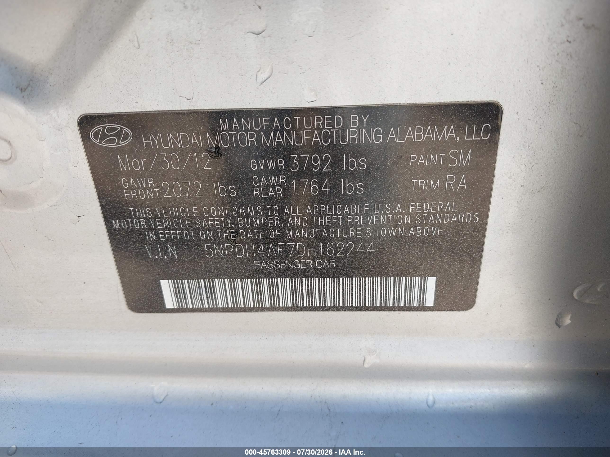 2013 Hyundai Elantra Gls Silver vin: 5NPDH4AE7DH162244