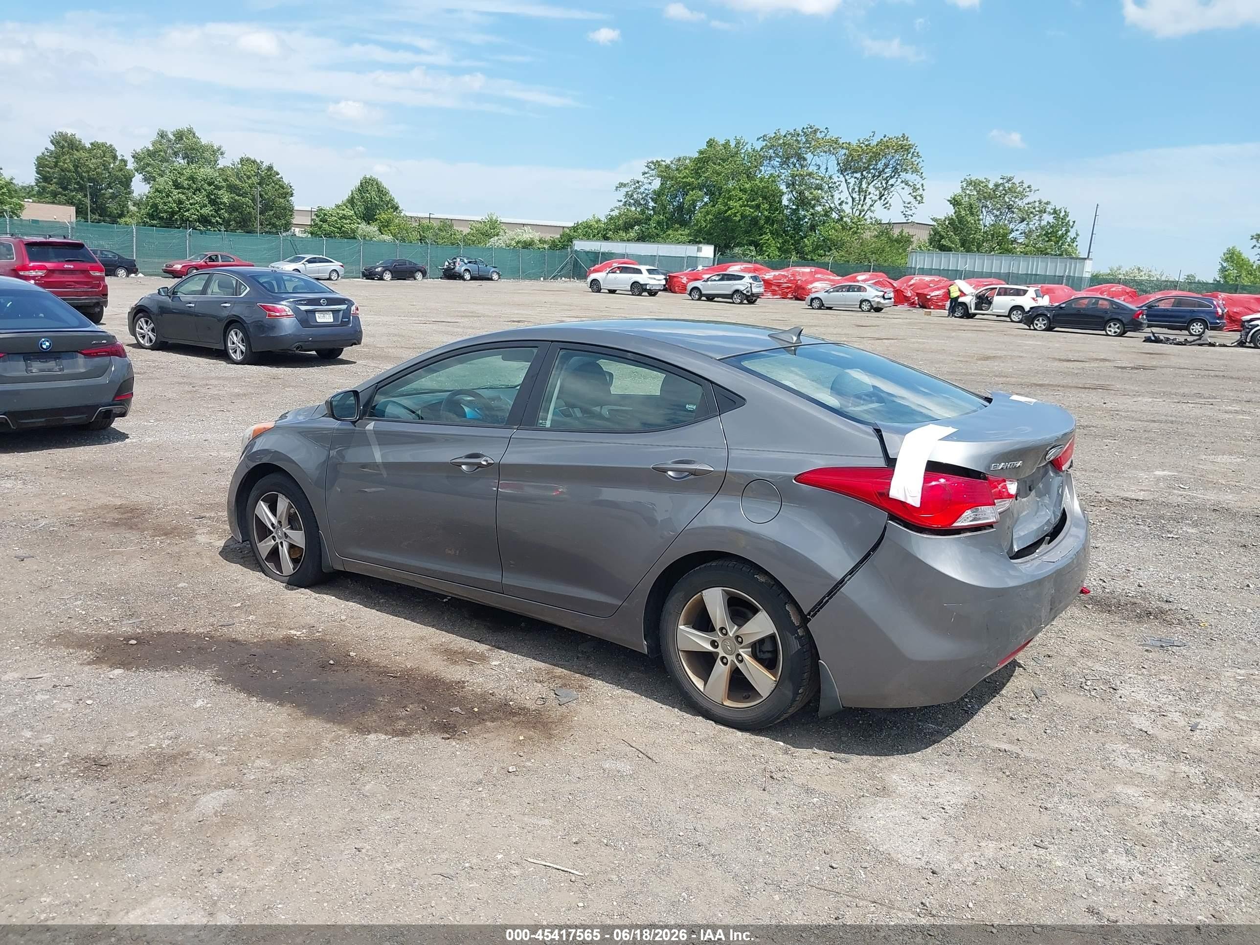 2013 Hyundai Elantra Gls Серый vin: 5NPDH4AE7DH167055