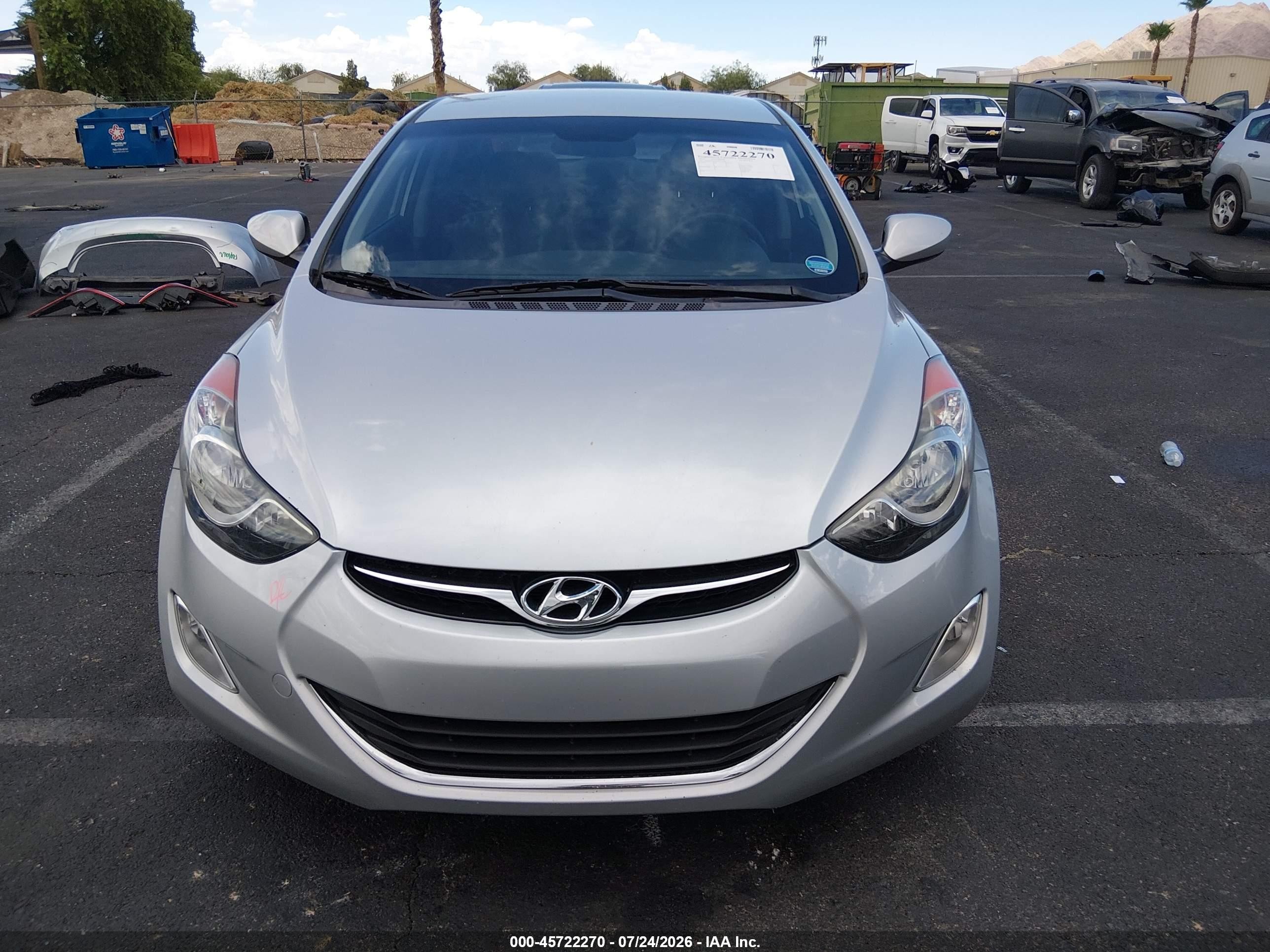 2013 Hyundai Elantra Gls Gray vin: 5NPDH4AE7DH171140