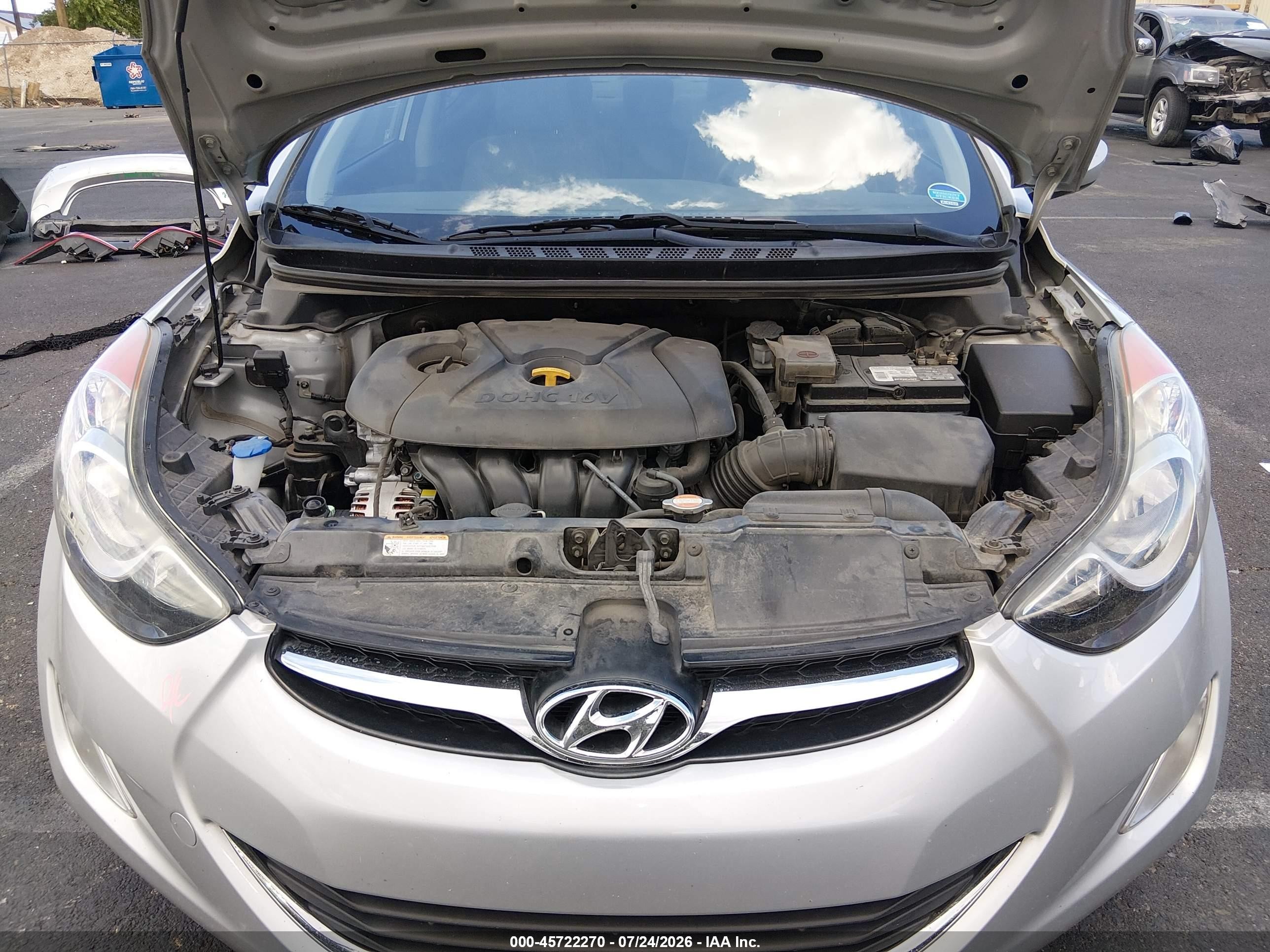 2013 Hyundai Elantra Gls Gray vin: 5NPDH4AE7DH171140