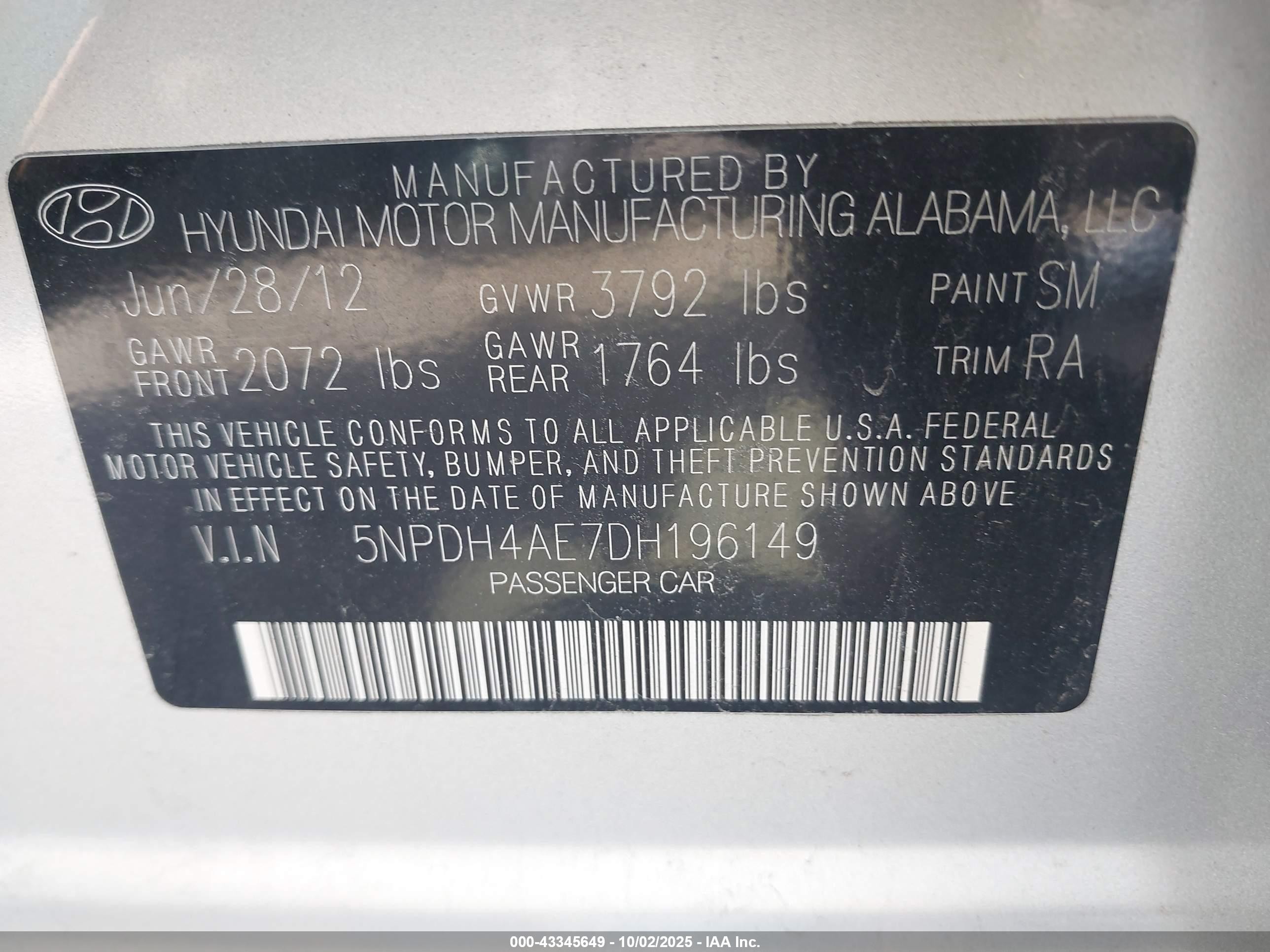 2013 Hyundai Elantra Gls Silver vin: 5NPDH4AE7DH196149