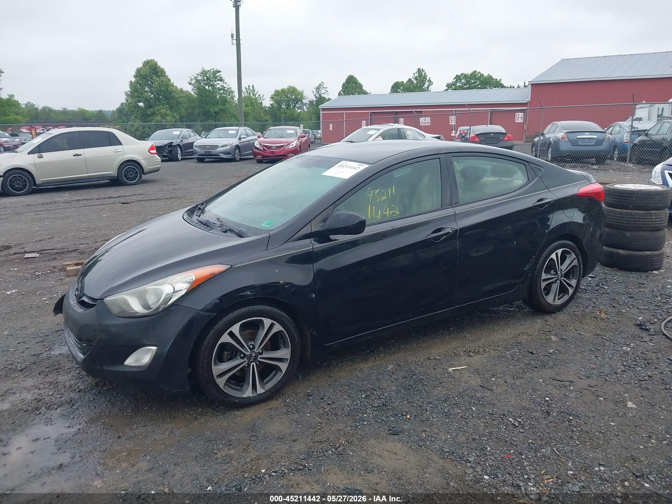 2013 Hyundai Elantra Gls Black vin: 5NPDH4AE7DH200443