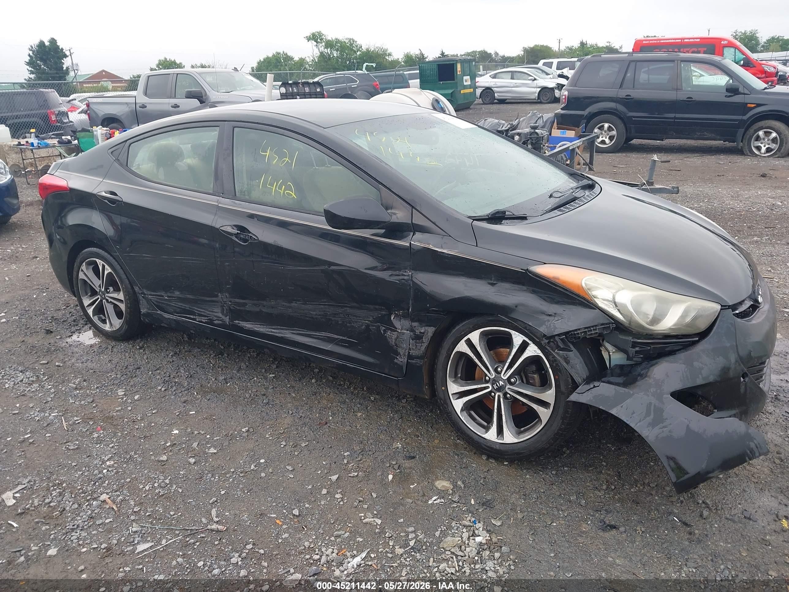 2013 Hyundai Elantra Gls Black vin: 5NPDH4AE7DH200443