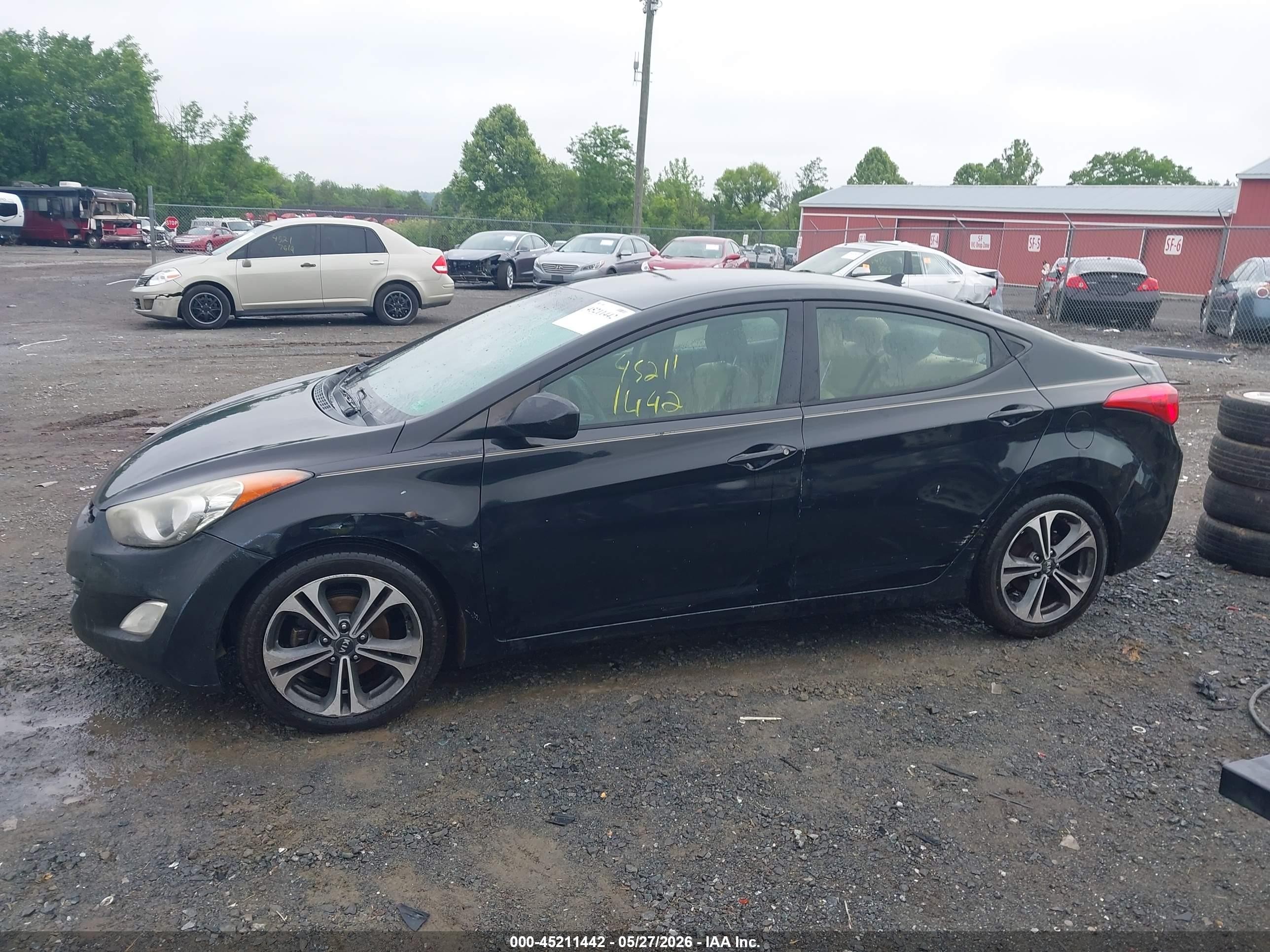 2013 Hyundai Elantra Gls Black vin: 5NPDH4AE7DH200443