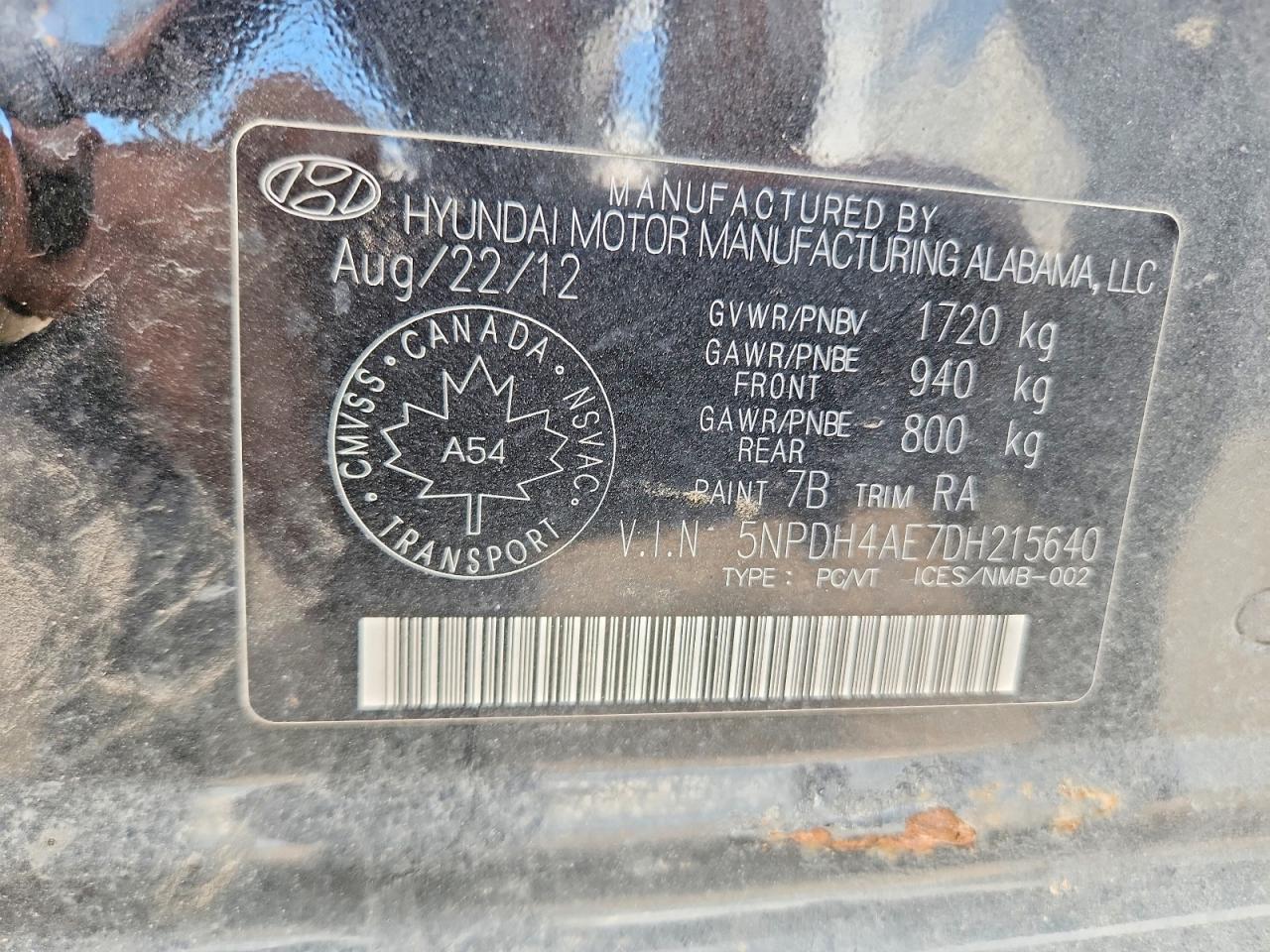 2013 Hyundai Elantra Gls Black vin: 5NPDH4AE7DH215640