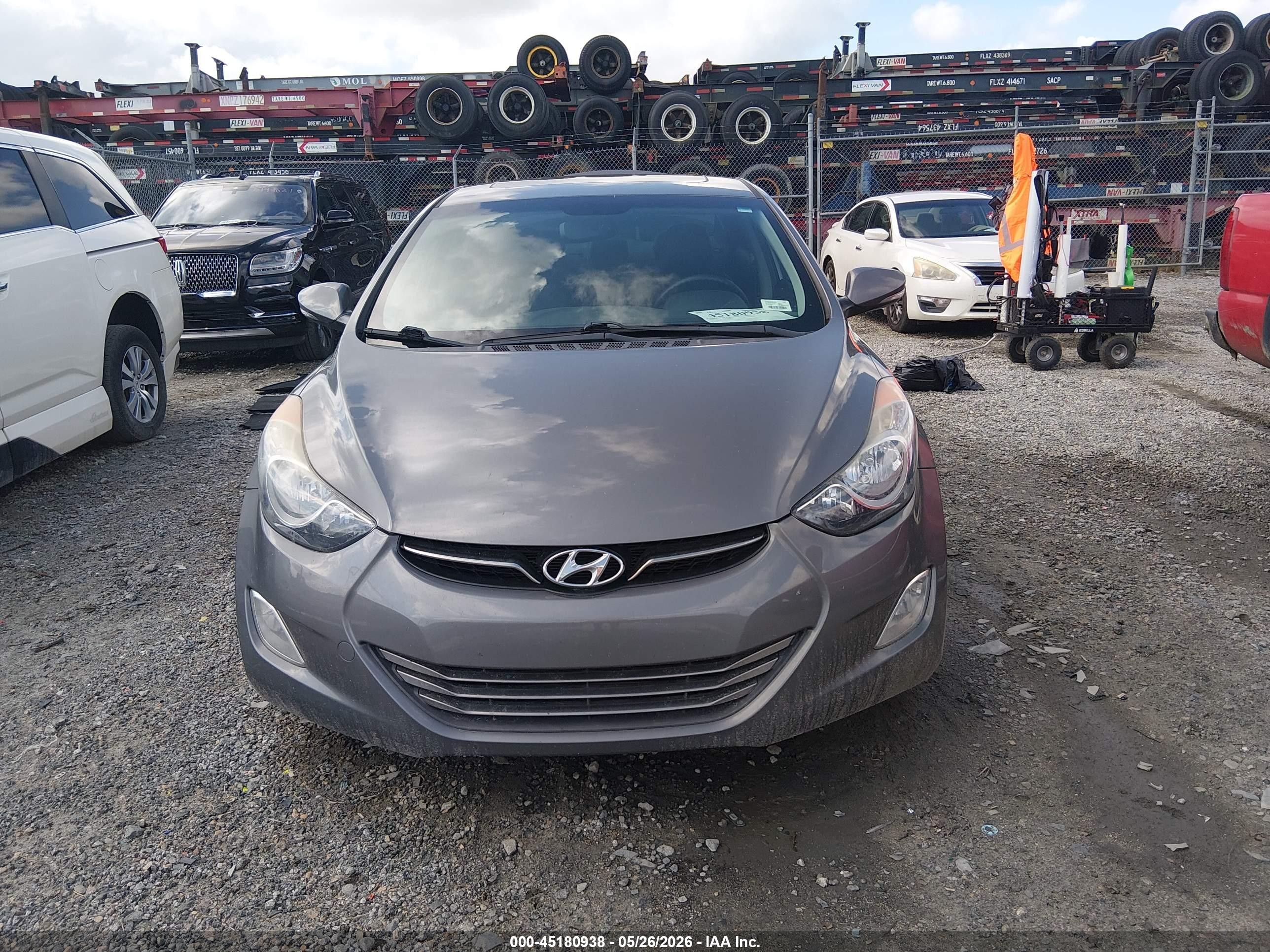 2013 Hyundai Elantra Limited Gray vin: 5NPDH4AE7DH235371