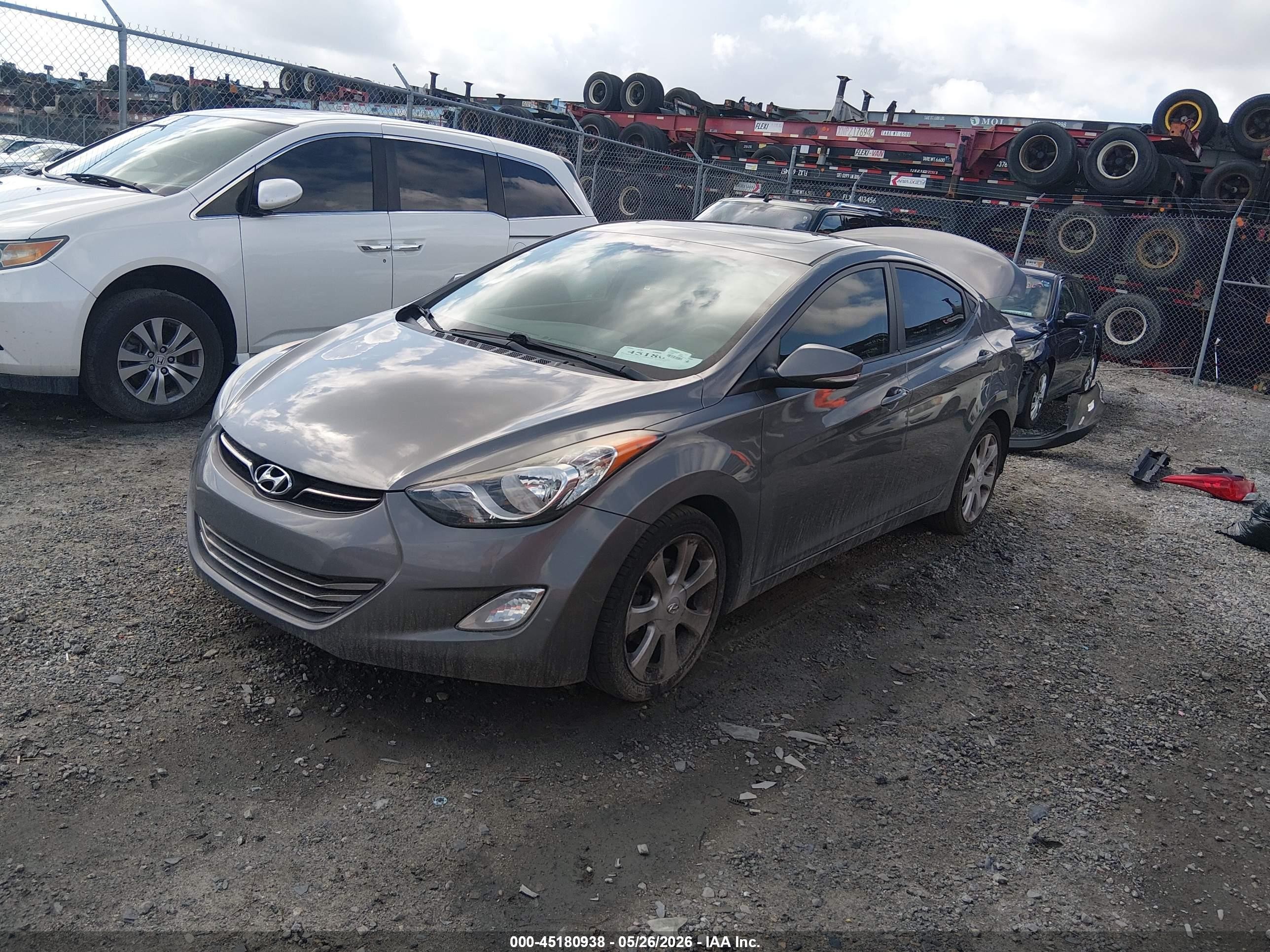 2013 Hyundai Elantra Limited Gray vin: 5NPDH4AE7DH235371