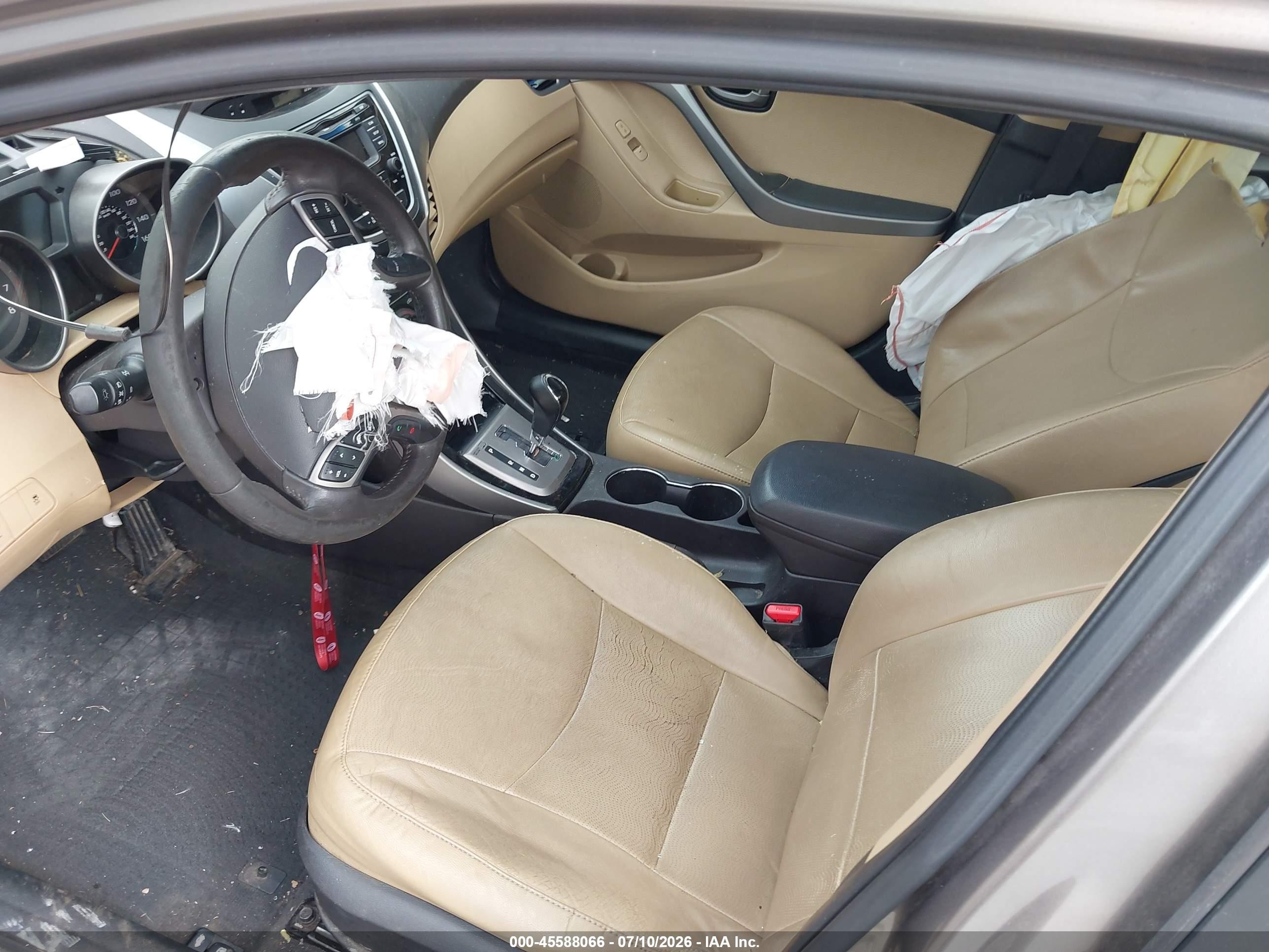 2013 Hyundai Elantra Limited Beige vin: 5NPDH4AE7DH248122