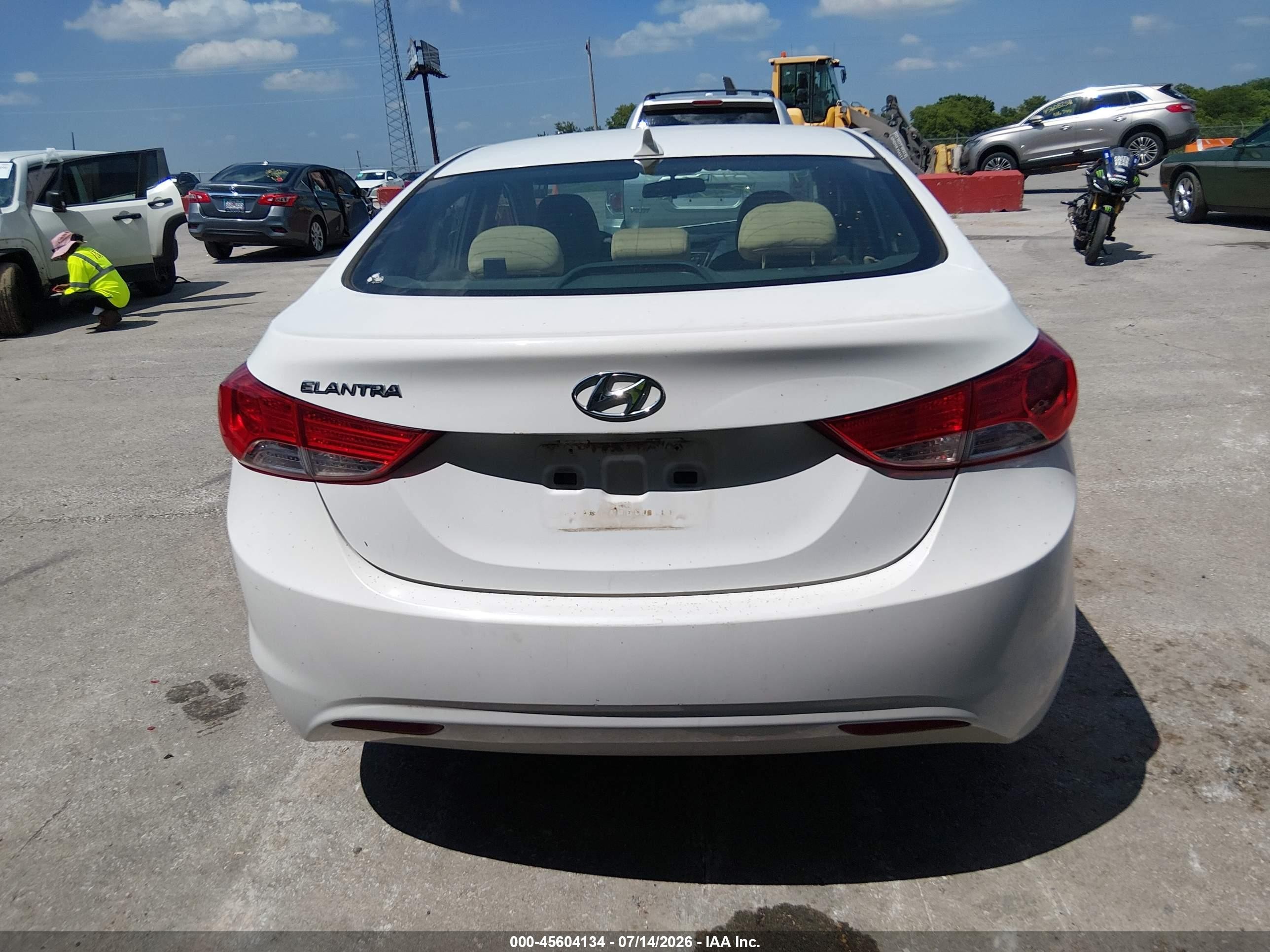 2013 Hyundai Elantra Gls White vin: 5NPDH4AE7DH255359