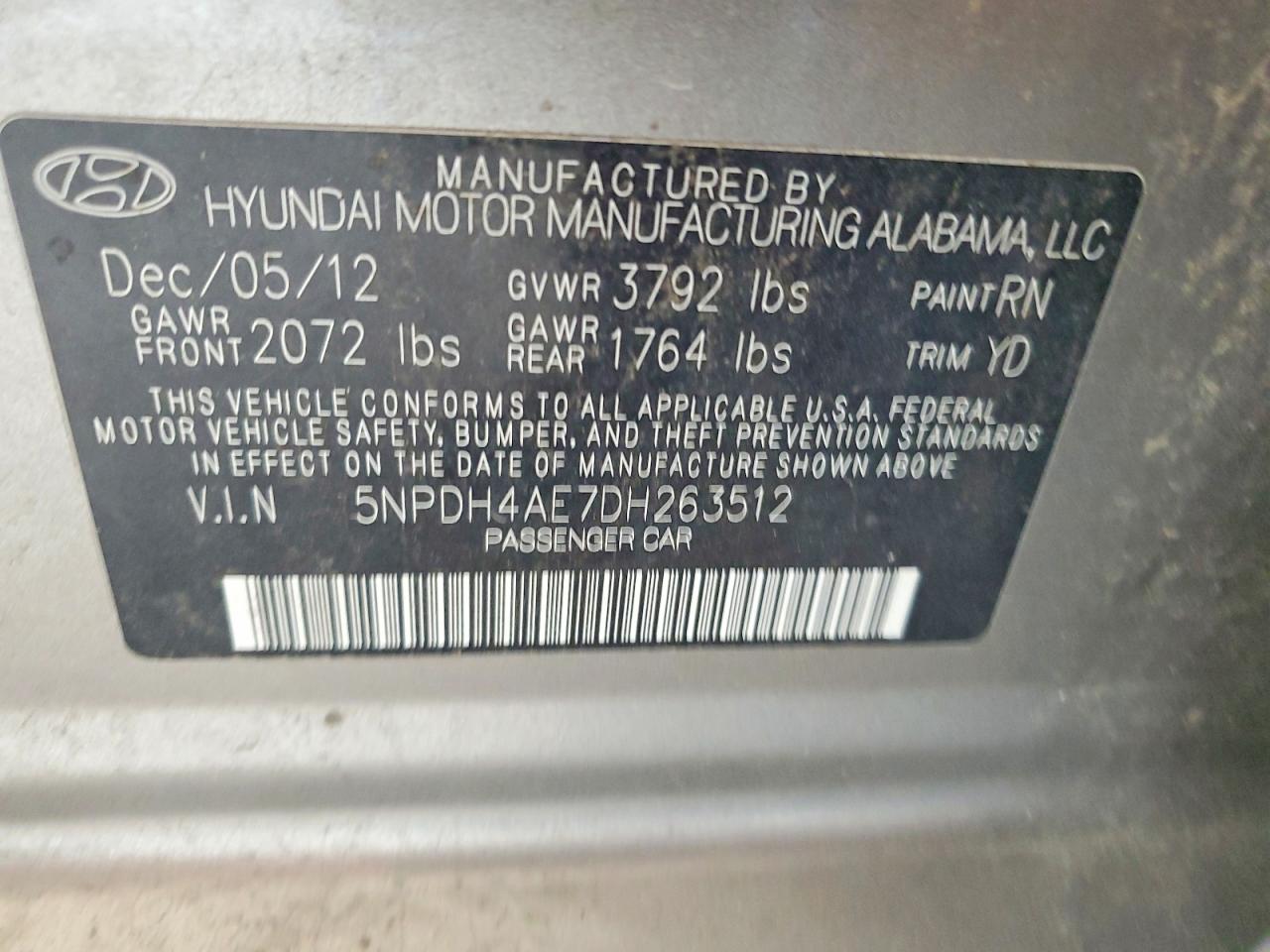 2013 Hyundai Elantra Gls Коричневый vin: 5NPDH4AE7DH263512