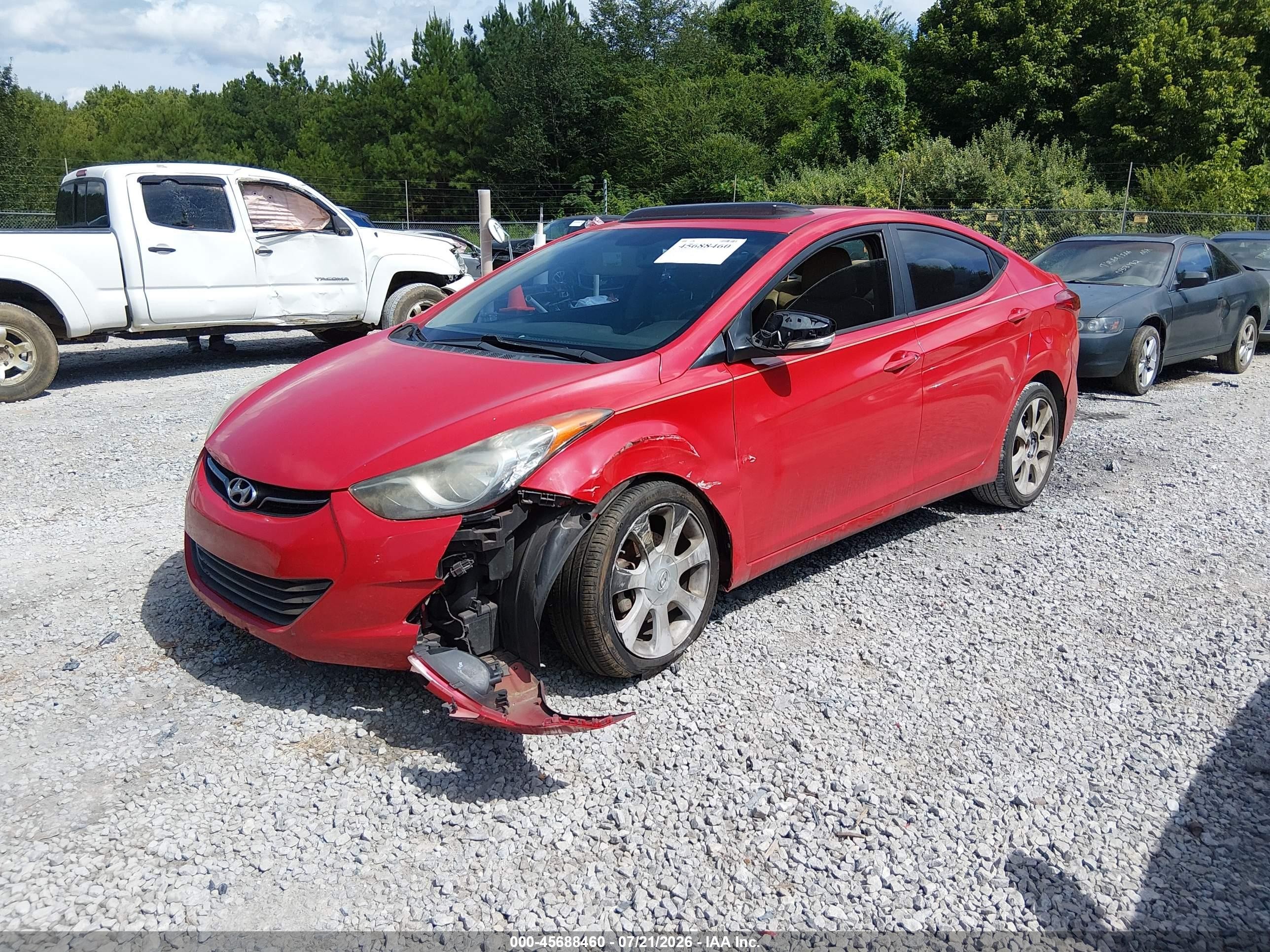 2013 Hyundai Elantra Limited Red vin: 5NPDH4AE7DH267799