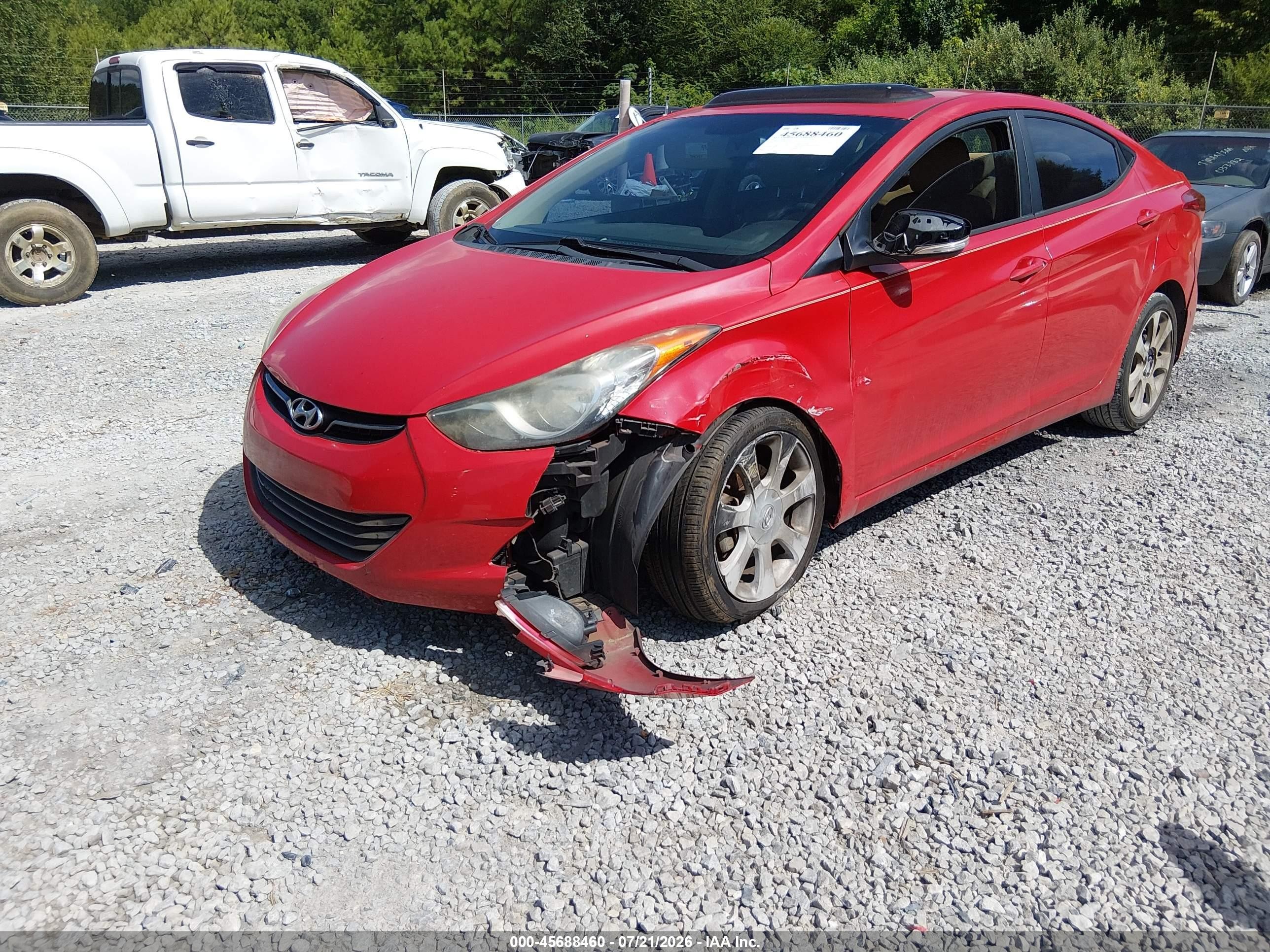 2013 Hyundai Elantra Limited Red vin: 5NPDH4AE7DH267799