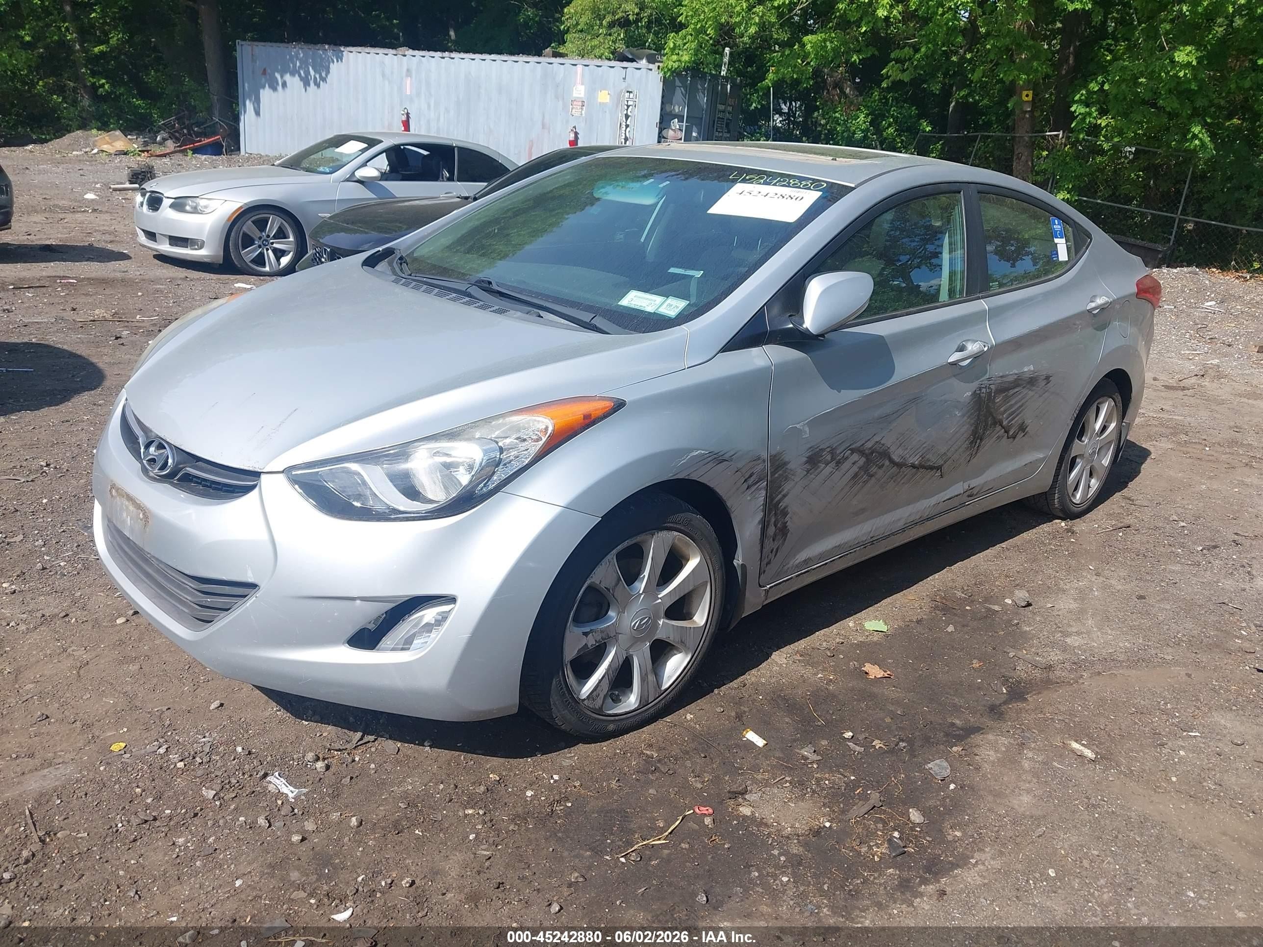 2013 Hyundai Elantra Limited Gray vin: 5NPDH4AE7DH271741
