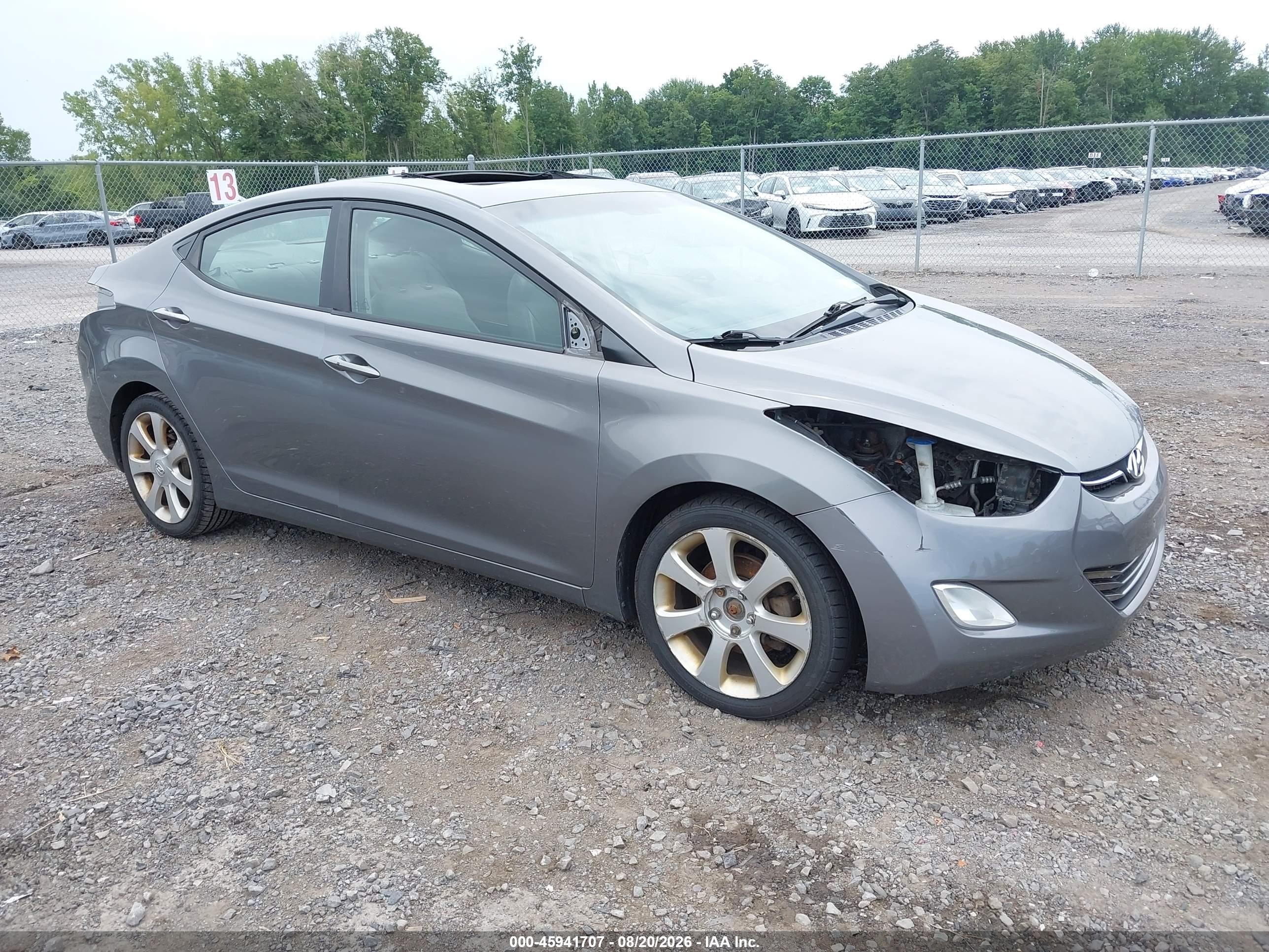 2013 Hyundai Elantra Limited Gray vin: 5NPDH4AE7DH272145