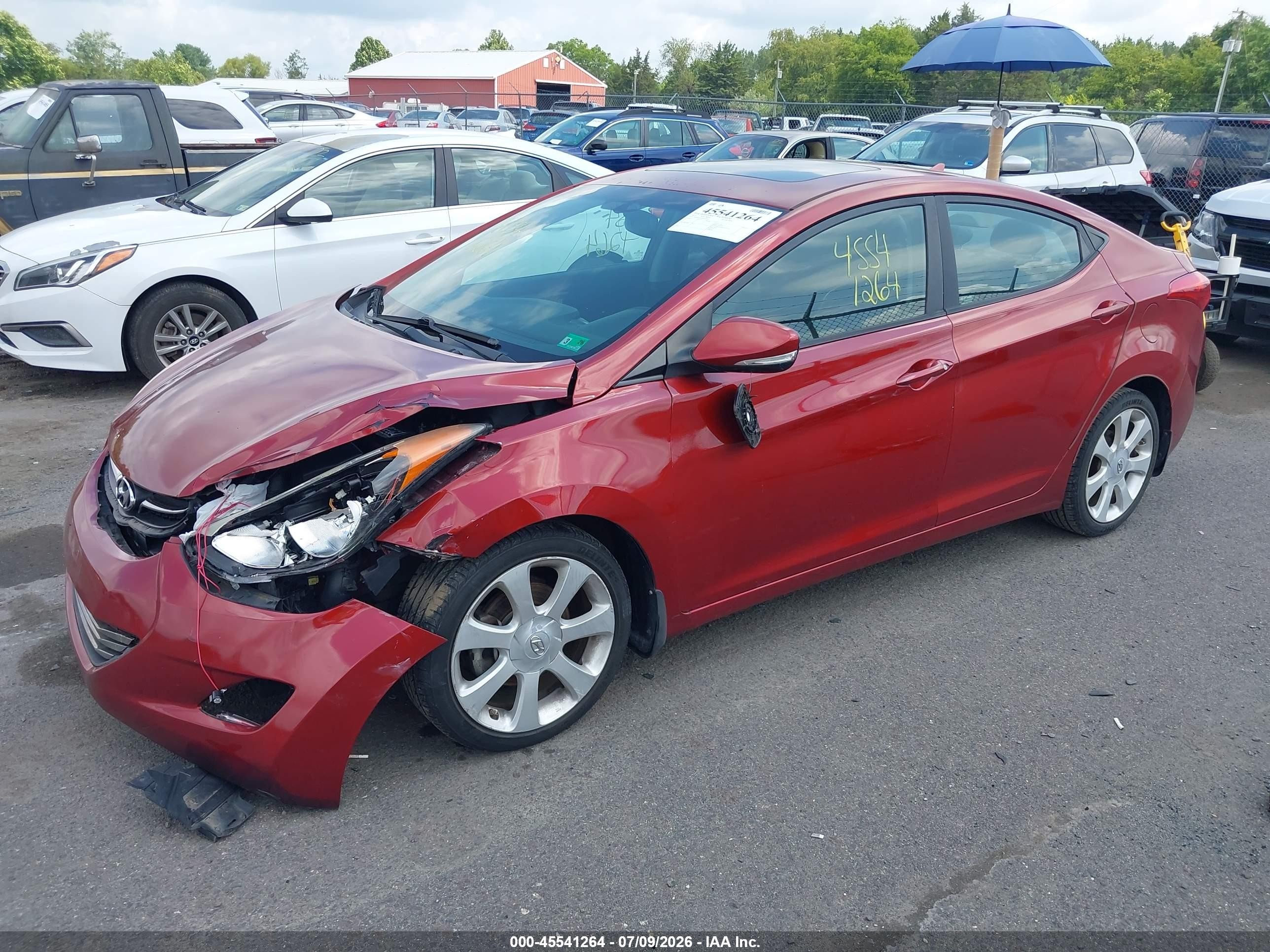 2013 Hyundai Elantra Limited Red vin: 5NPDH4AE7DH272436