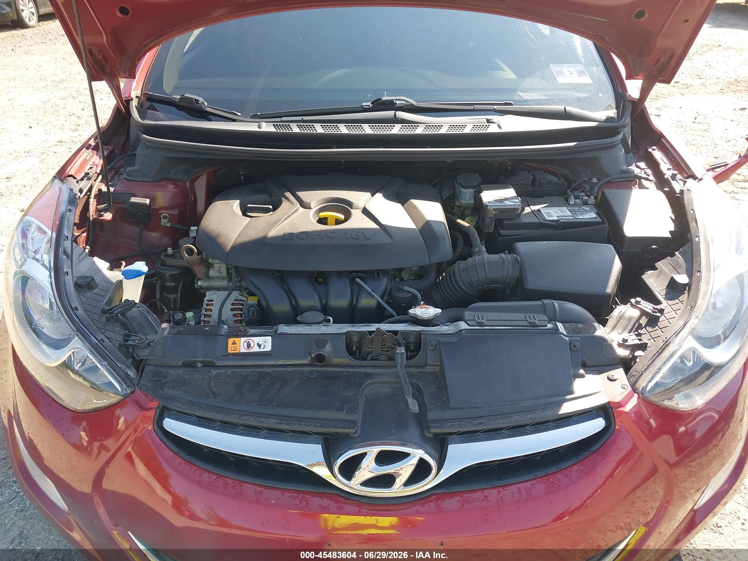 2013 Hyundai Elantra Gls Red vin: 5NPDH4AE7DH278978